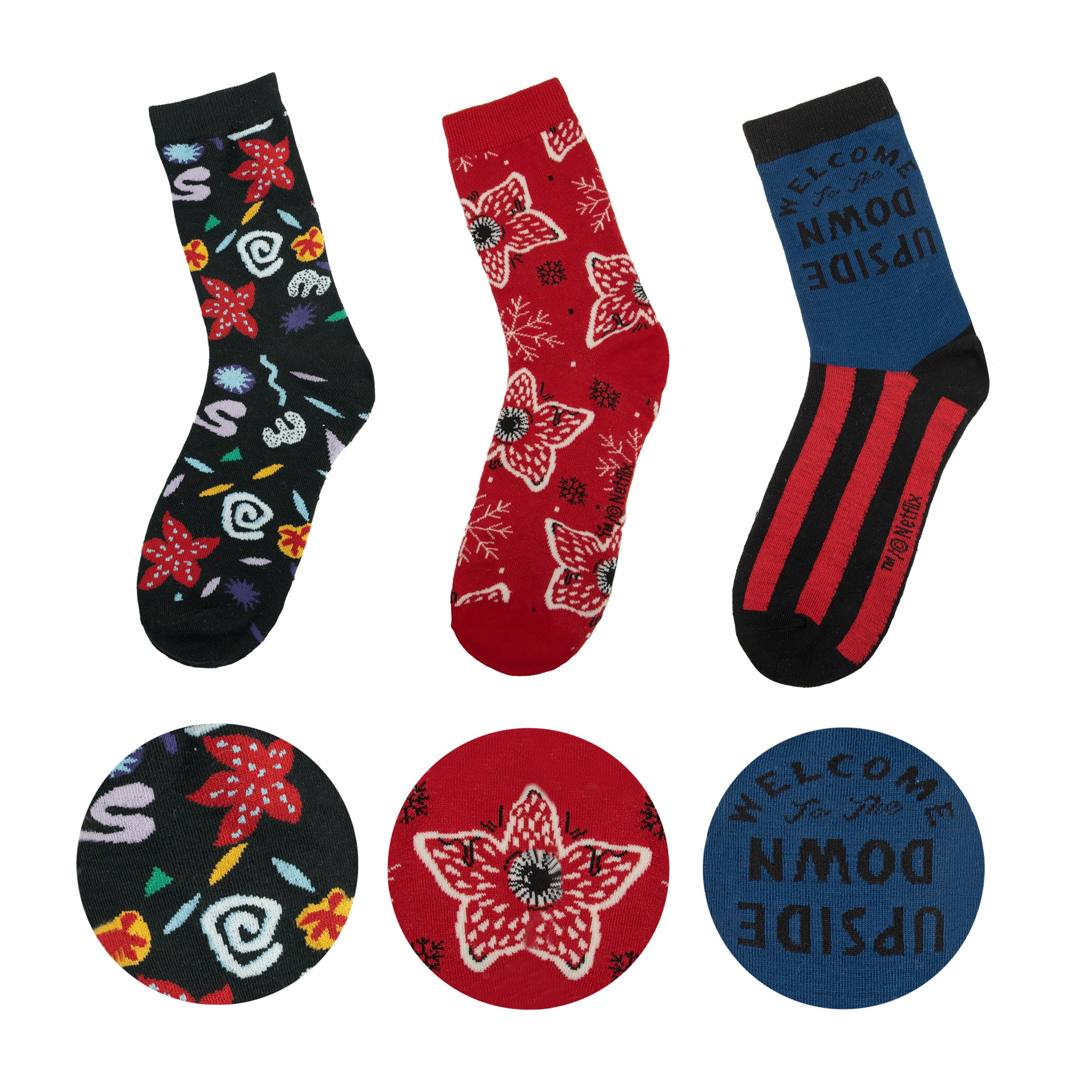 Stranger Things Unisex Multicoloured Set Of 3 Socks | Acotis