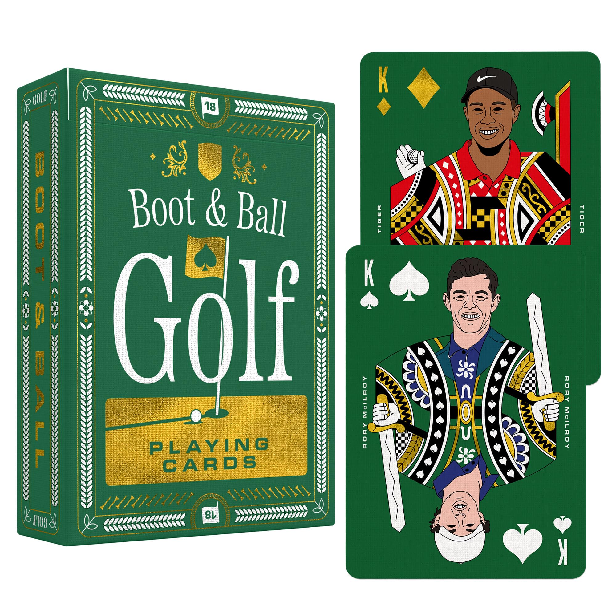 Boot & Ball Golf Playing Cards – Gift for Golf Fans – Illustrated Deck with Gold Foil