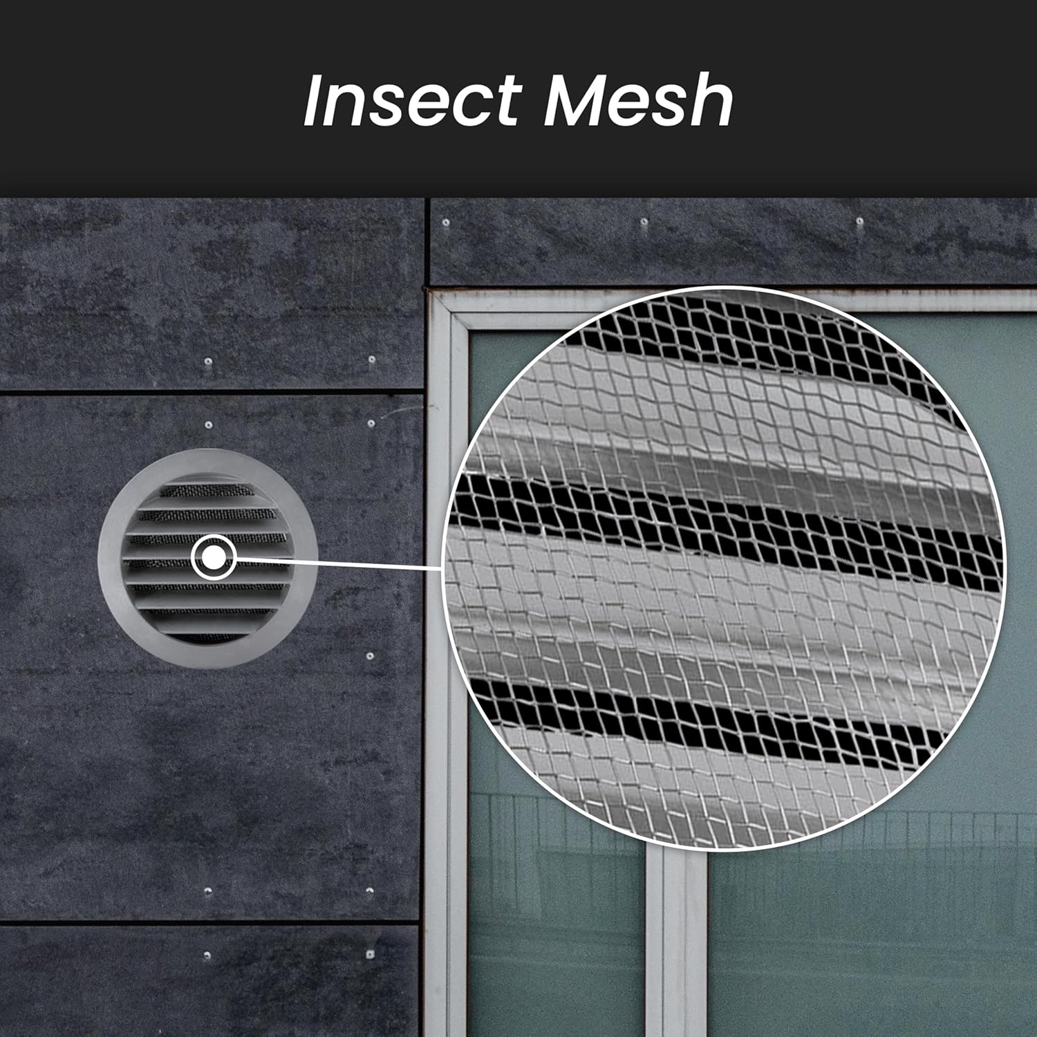 Repa Market 4" Inch Through-Wall Telescopic Ventilation Kit - Adjustable Air Supply Vent - Soundproof DIY Friendly - Modern Steel Diffuser - Aluminum Alloy Vent Grille Intake/Exhaust Vent Cover