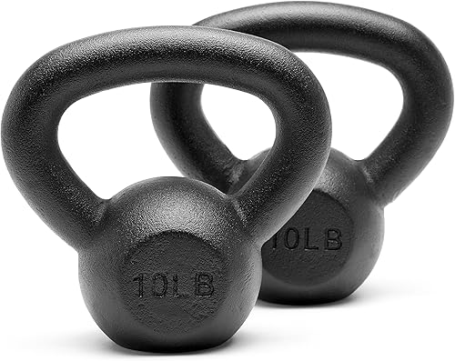 Miniatura 23 de Juego de pesas rusas de hierro fundido sólido con recubrimiento en polvo, 5, 10, 15, 20, 25, 30, 35, 40, 45 libras, todas las combinaciones V-negro