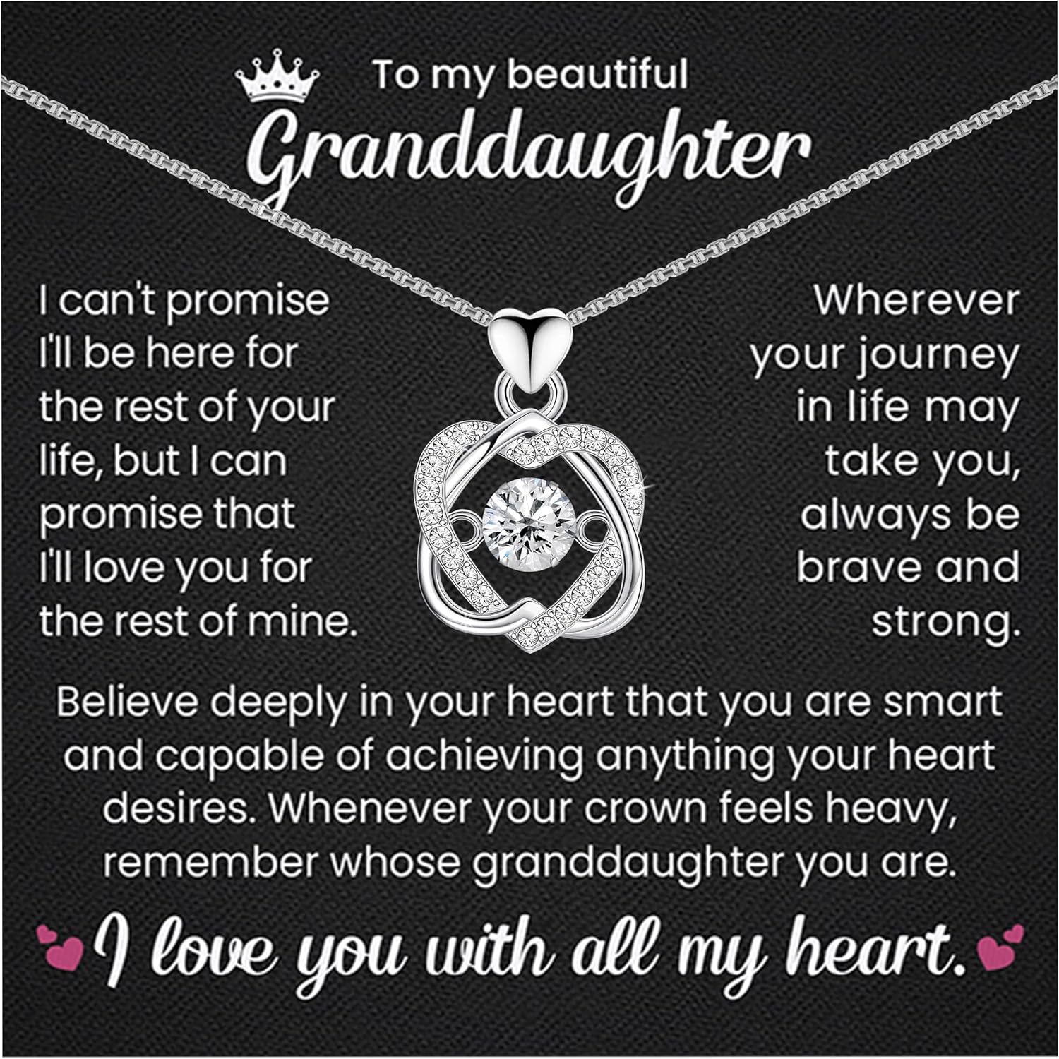 Granddaughter Necklace From Grandpa or Grandma| Birthday Pendant Jewelry Gift for Grandchildren From Grandparent| Grandaughter Everyday Use Jewellry