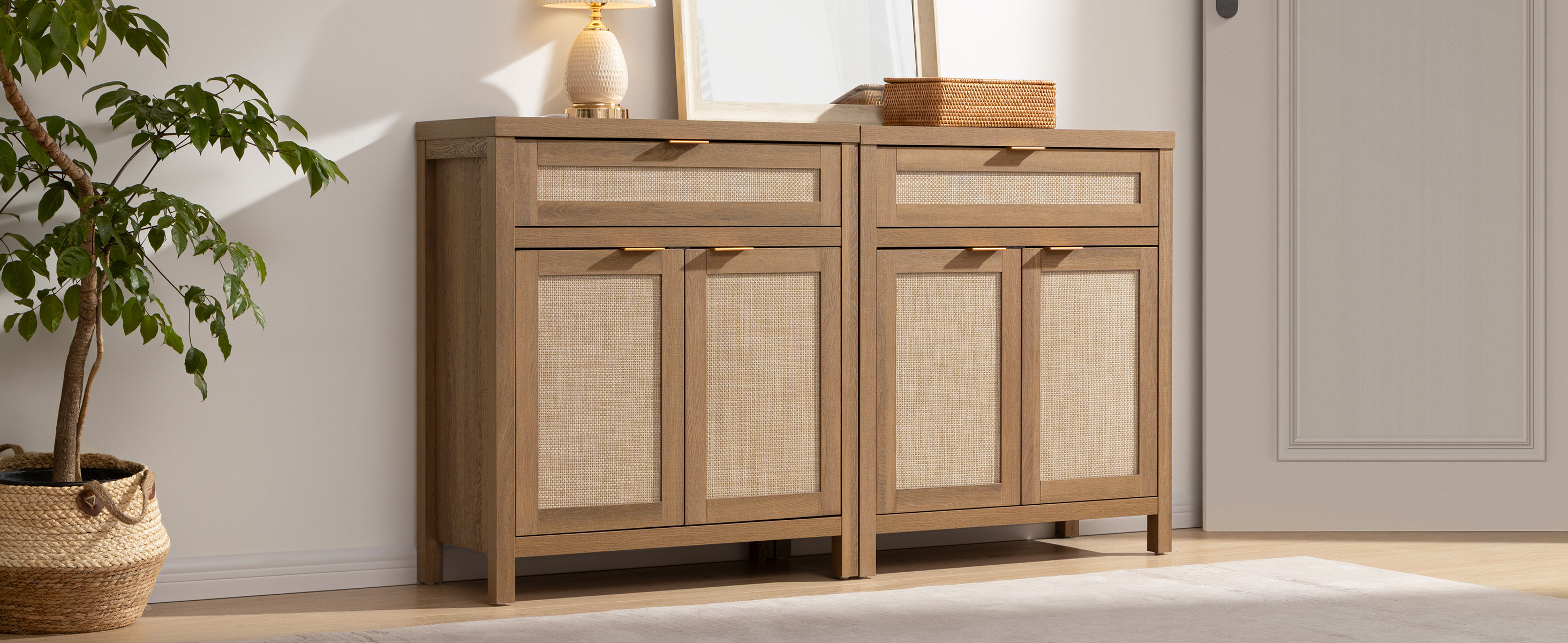 Amazon.com - SICOTAS Buffet Cabinet Sideboard with Storage, Rattan