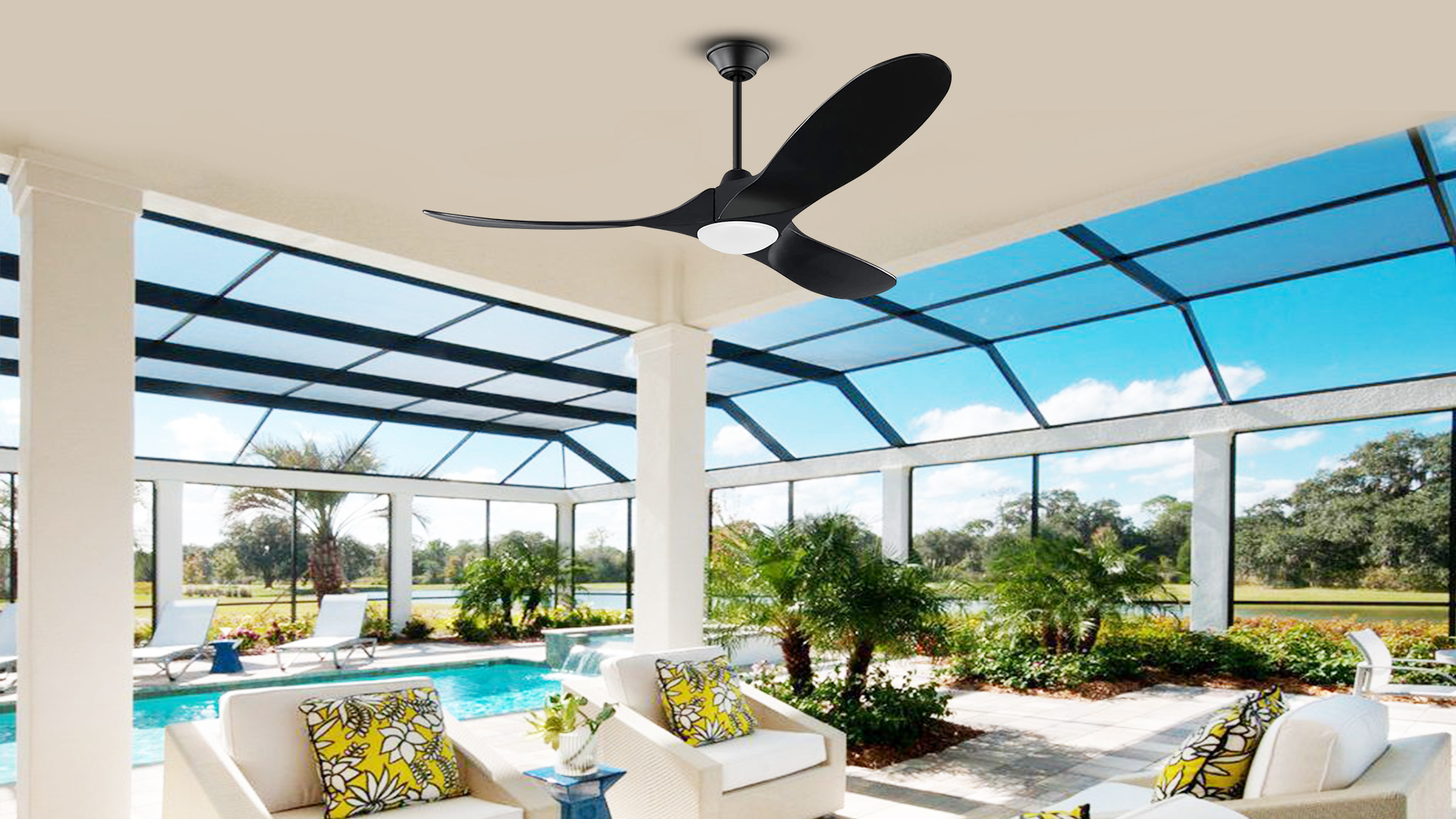 Uaikiea 70 Inch Large Outdoor Ceiling Fan with Light for Patios