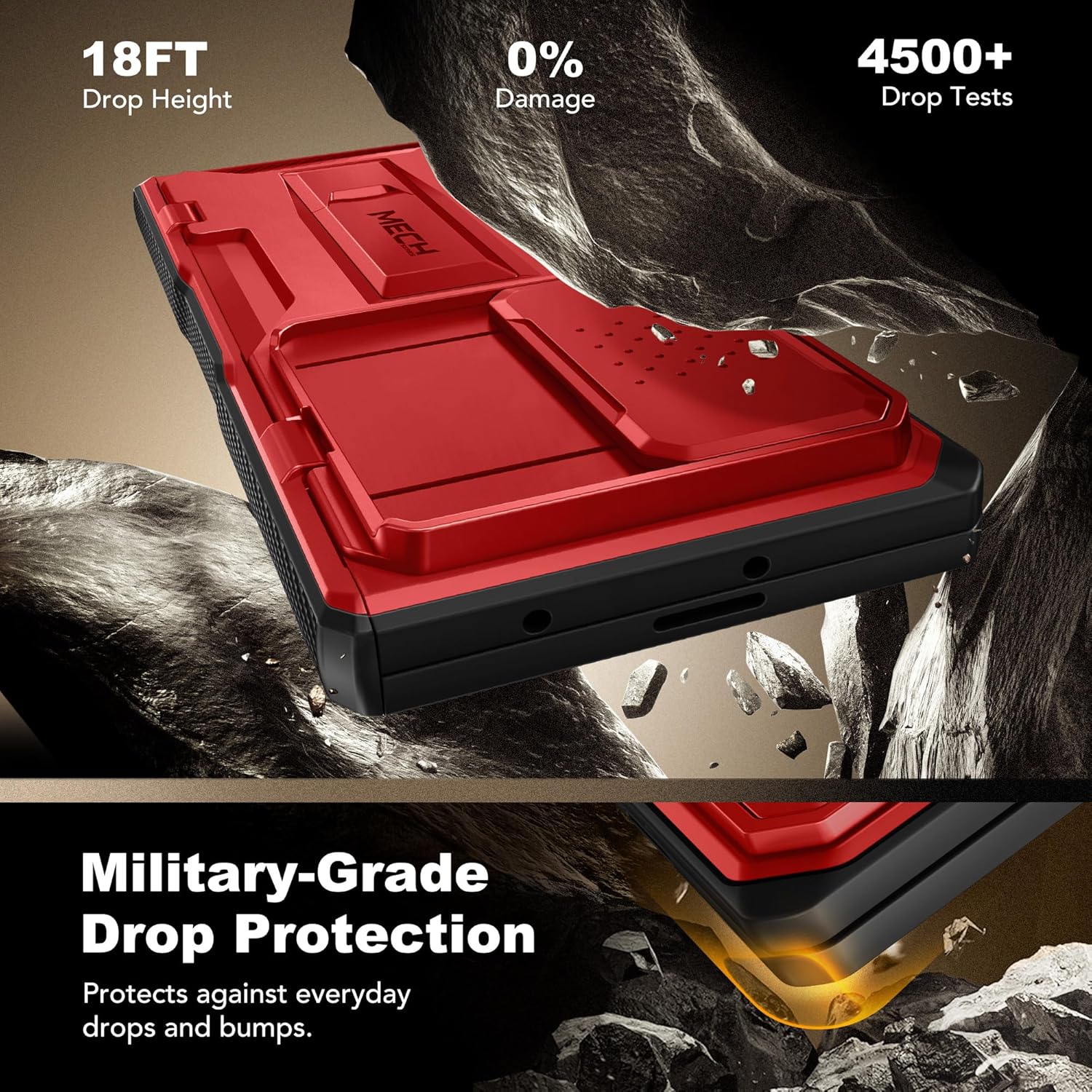 TONGATE for Z Fold 7 Case with Privacy Screen Protector, [Built-in Slide Camera Cover & Stand] [Anti Spy] Military Grade Drop Phone Case for Samsung Galaxy Z Fold 7 with Belt Clip, Red Privacy - Image 5