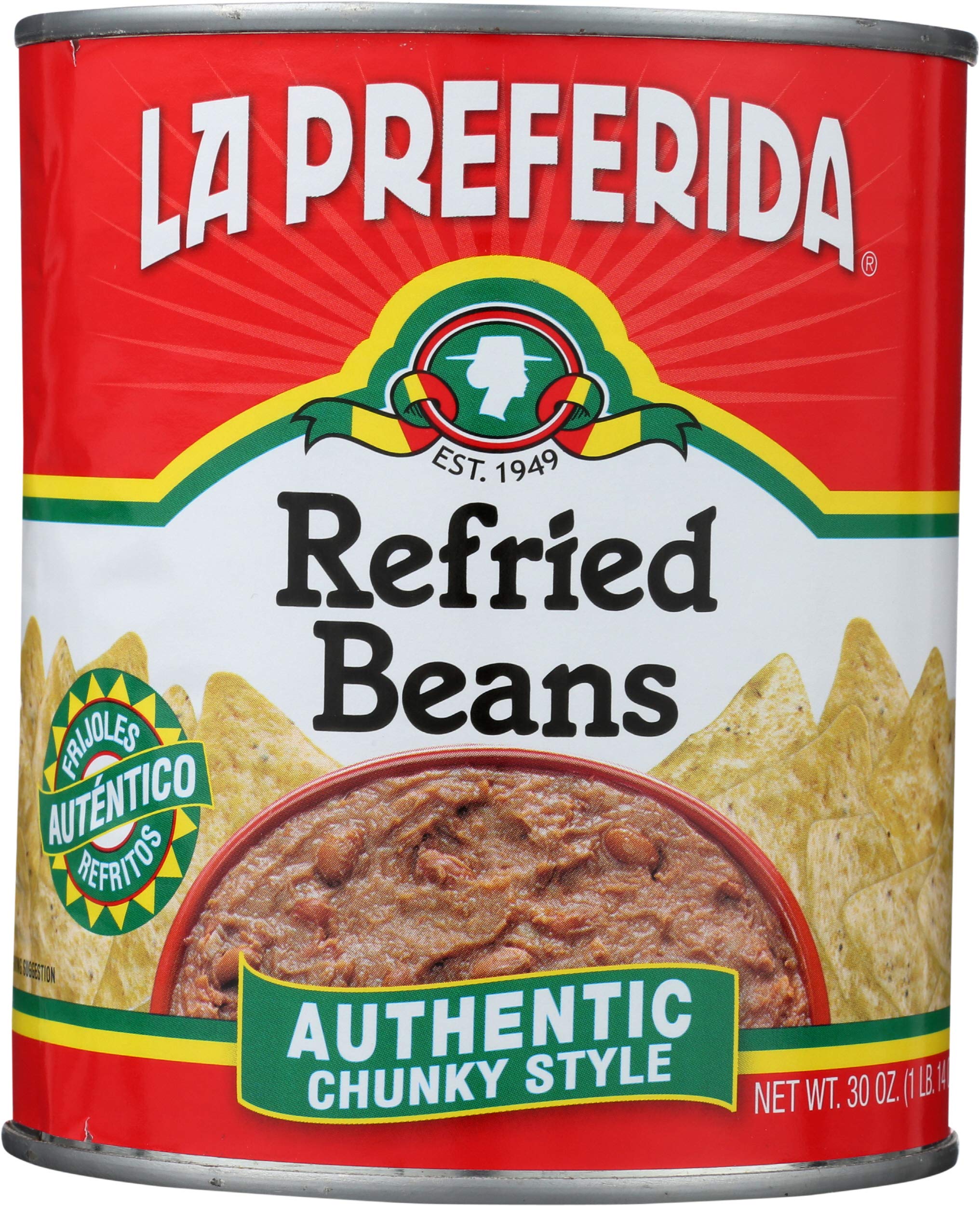 La Preferida Refried Beans, Authentic, 30-Ounce