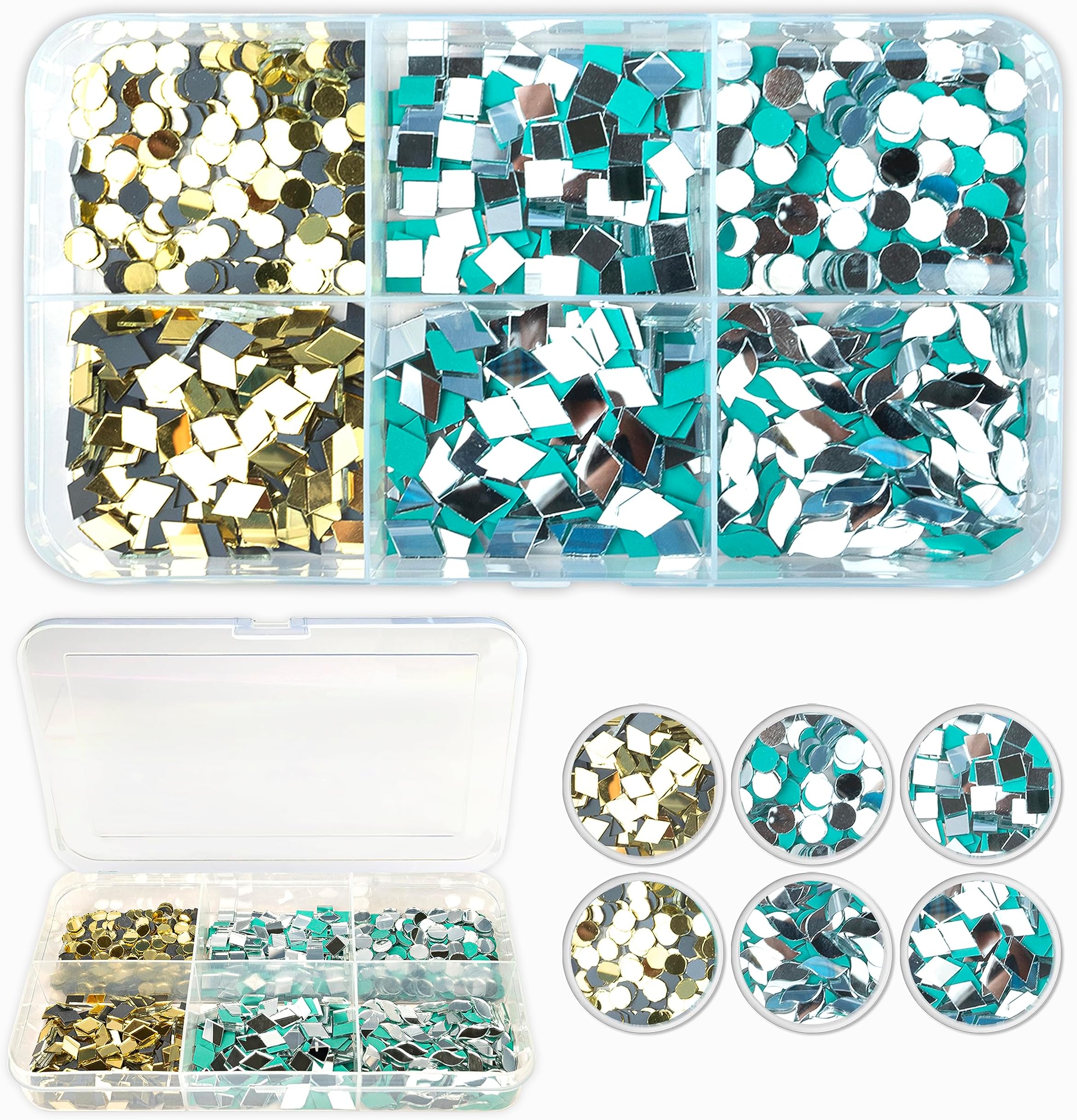 twinster Mirrors For Craft Work (6 Different Shapes, 900 Total Pieces) Lippan Art Craft Materials Kit Decorative Mirrors Diy Best Kit,Multicolor