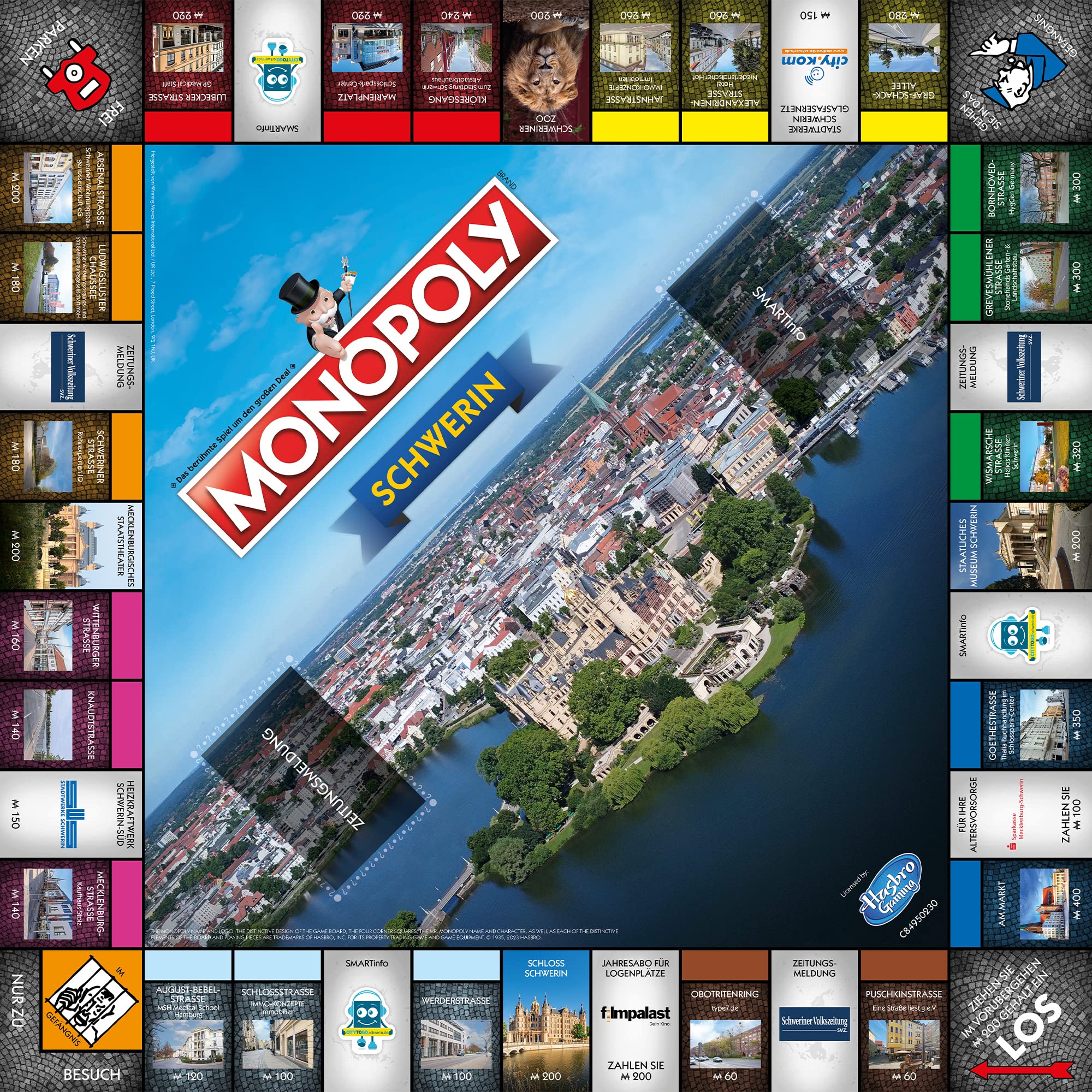 Mononpoly Schwerin Einzelstück – Die offizielle Städte-Edition mit Schloss, Zoo & Co. | Regionales Brettspiel & Geschenkidee für Schwerin-Fans, Familien & Sammler ab 8 Jahren