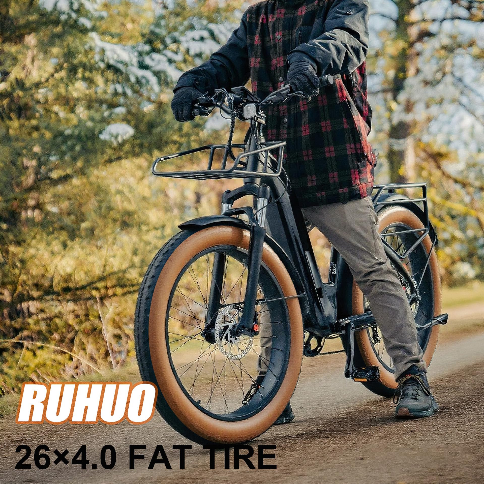 Lot de 2 Pneus de Vélo Fat Bike 26x4.0, Ensemble de Pneus et Chambres à Air pour VTT 26 Pouces, de Vélo Repliables de Remplacement avec Démonte pour Vélos