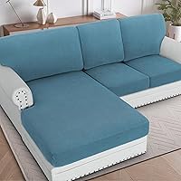 Vista 416 de H.VERSAILTEX 2025 New Sectional Couch Covers 8 Pieces Stretch Sofa Covers for Sectional Sofa Set Separate L Shaped Couch Cover for Both Left/Right