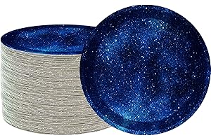 40-Piece Set of Starry Galaxy Paper Plates