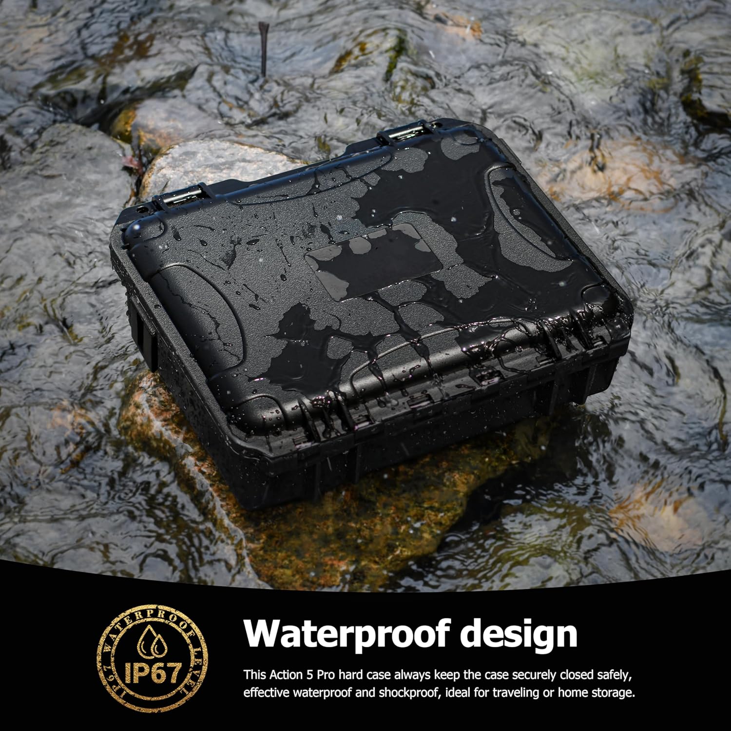 Tomat Action 6/5 Pro Case Waterproof Hard Dual Layer Case For DJI Osmo Action 6/5 Pro/4/3 Accessories Premium Hard Travel Carry Bag Protective, Compatible for MIC 2/Multifunctional Charging Handle - Image 4