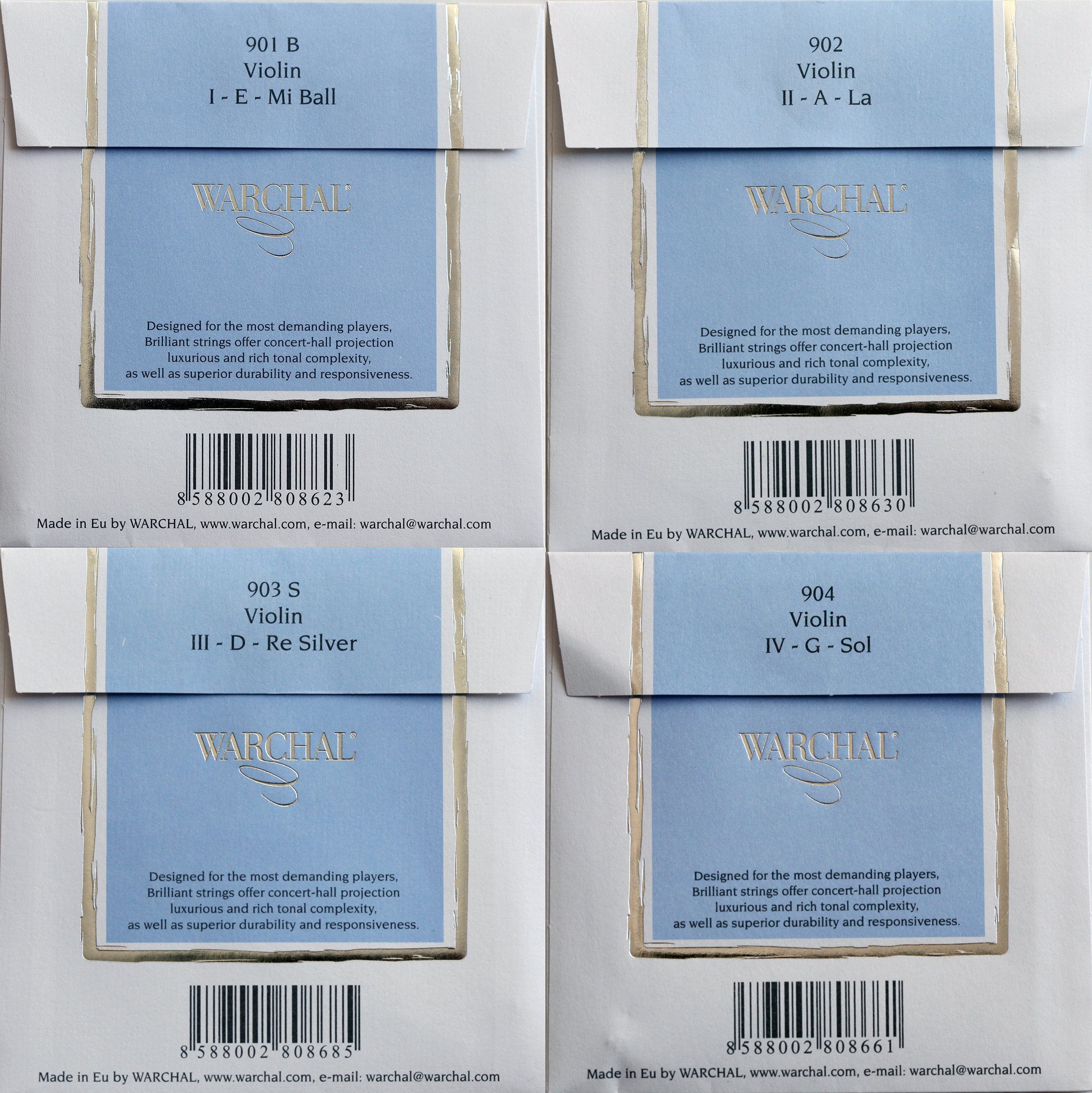 Brilliant - Set per violino con corde D argentate e sfera