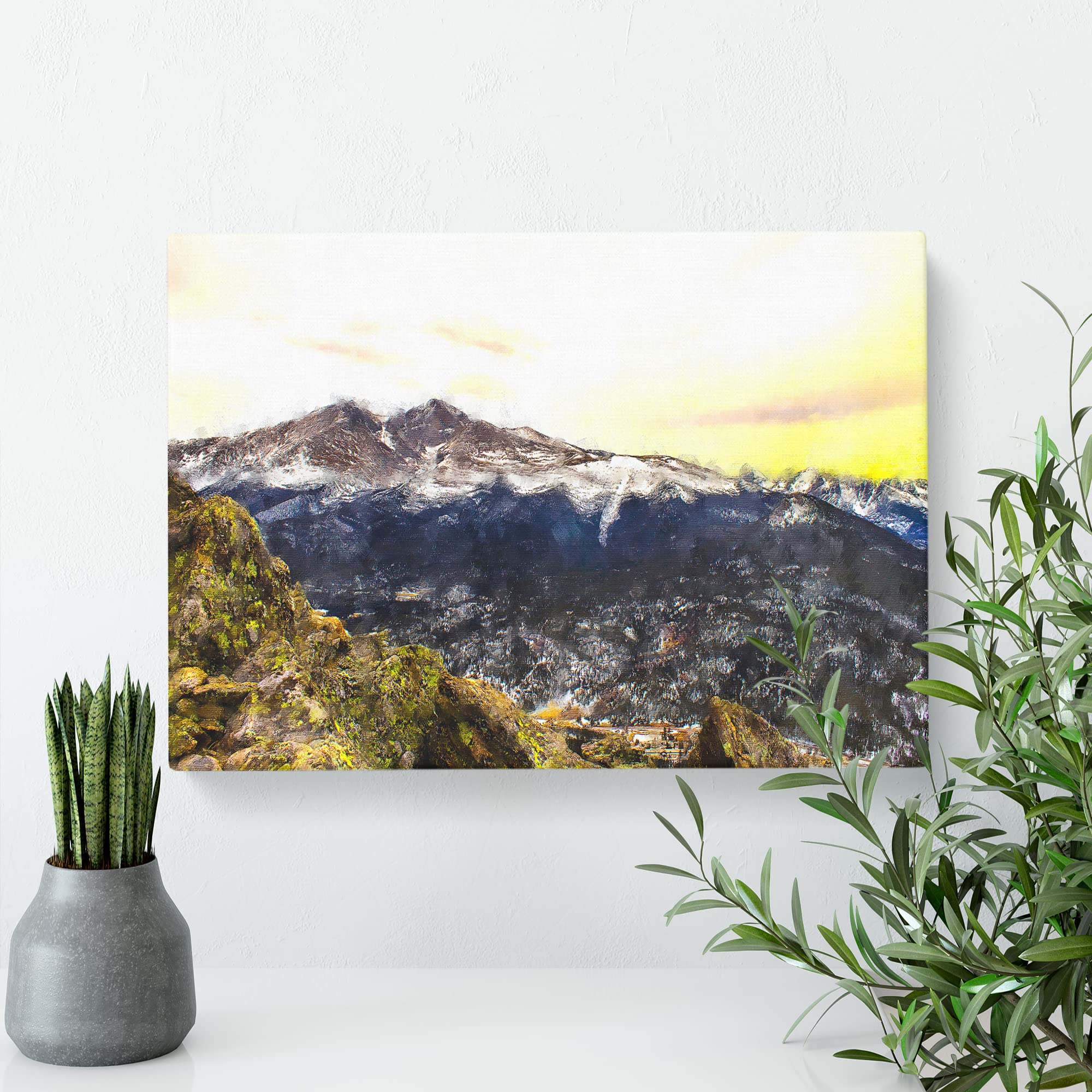 Rocky Mountains In Colorado Canvas Print, Mixed, 25L x 50W cm - Image 2