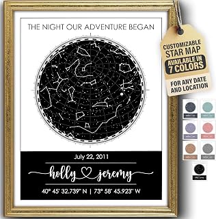 Custom Star Map - Fully Personalized (Your Details, Size, Color, Framing) | Romantic Gifts for Her | Gifts for Husband | Paper Anniversary Art Print | Great Gift for Special Ocassions (e.g. Wedding, Birthday, etc)