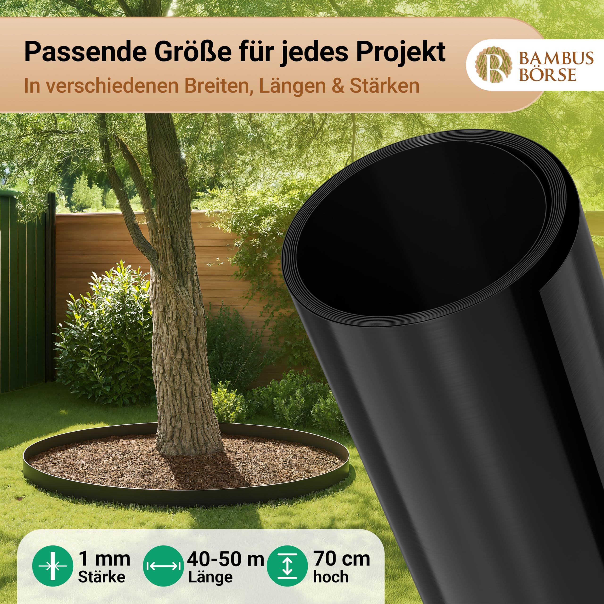 Wurzelsperre/Rhizomsperre - Stärke 1 mm - Breite 70 cm - 40 m