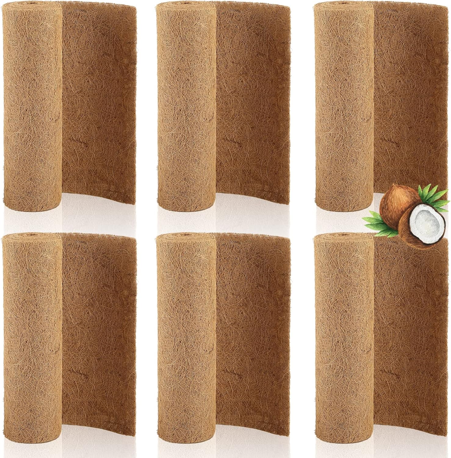 6 Pcs Coconut Coir Liner Sheets Natural Coconut Coir Liner