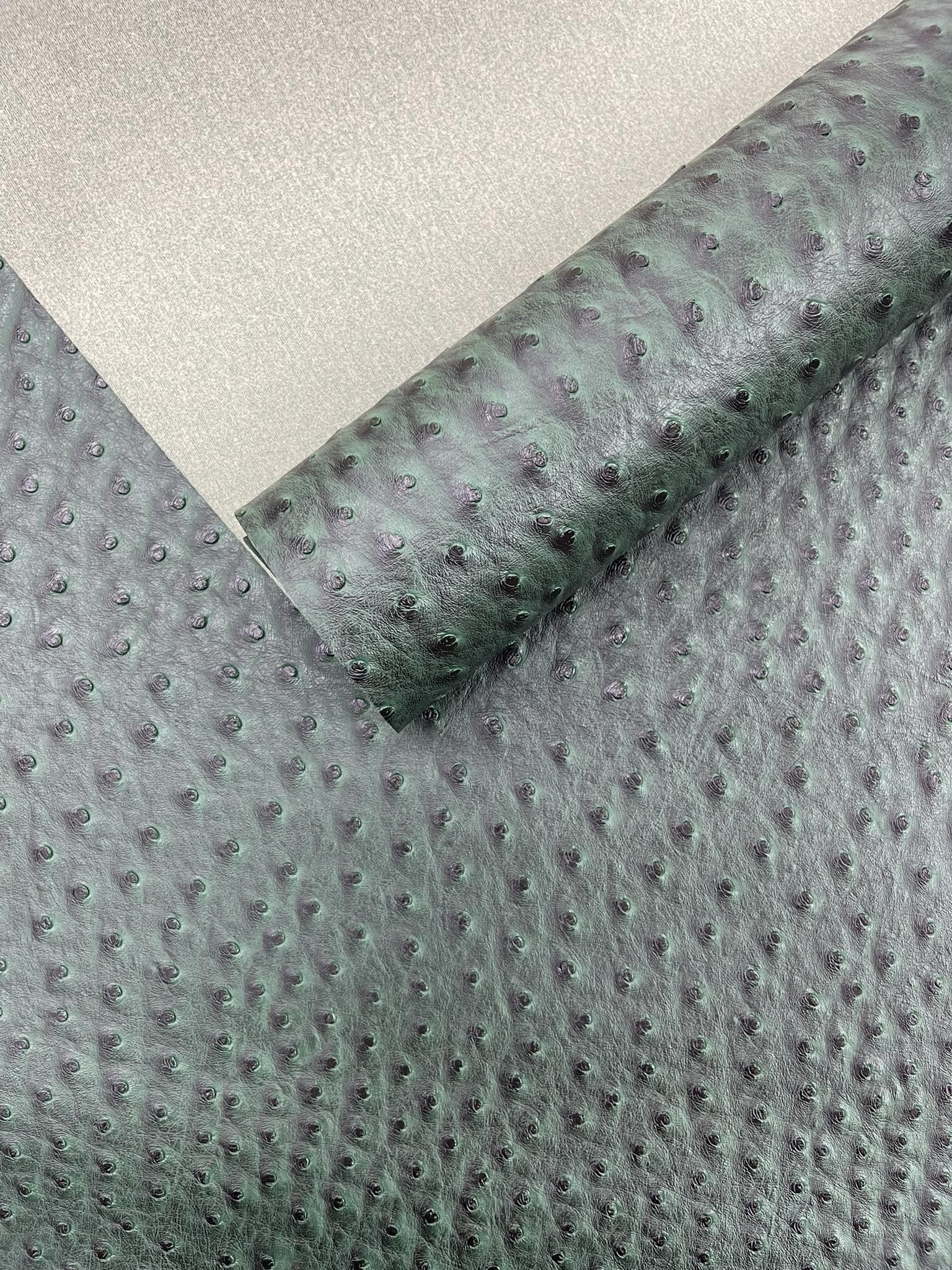 New Creations Fabric & Foam Inc, Classic Ostrich Upholstery Vinyl Fabric/Faux Leather Accessories Crafting Apparel Upholstery Vinyl Fabric 54" Wide. (