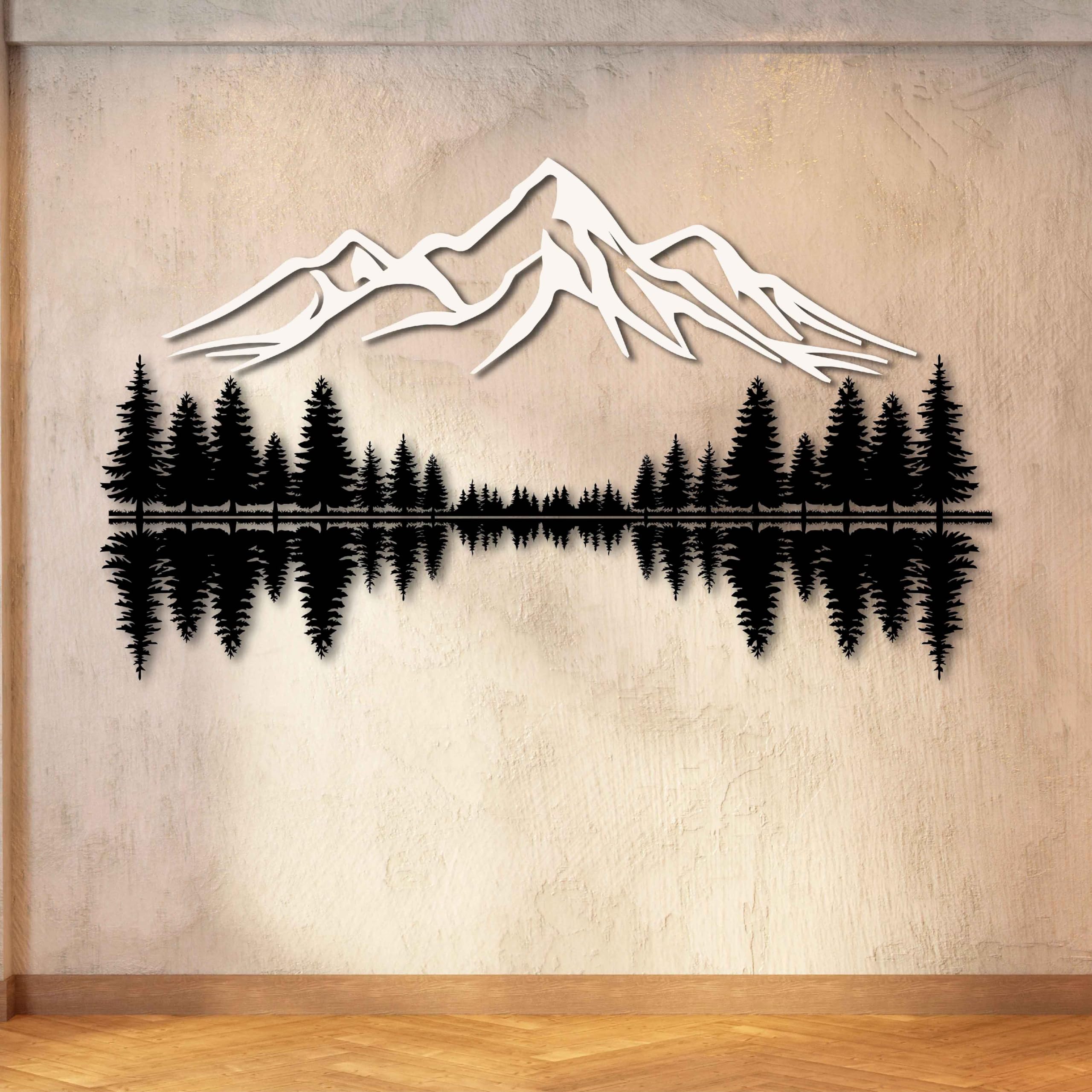 Amazon.com: KAWA METALWORKS Mountain & Forest Wall Art - Pine