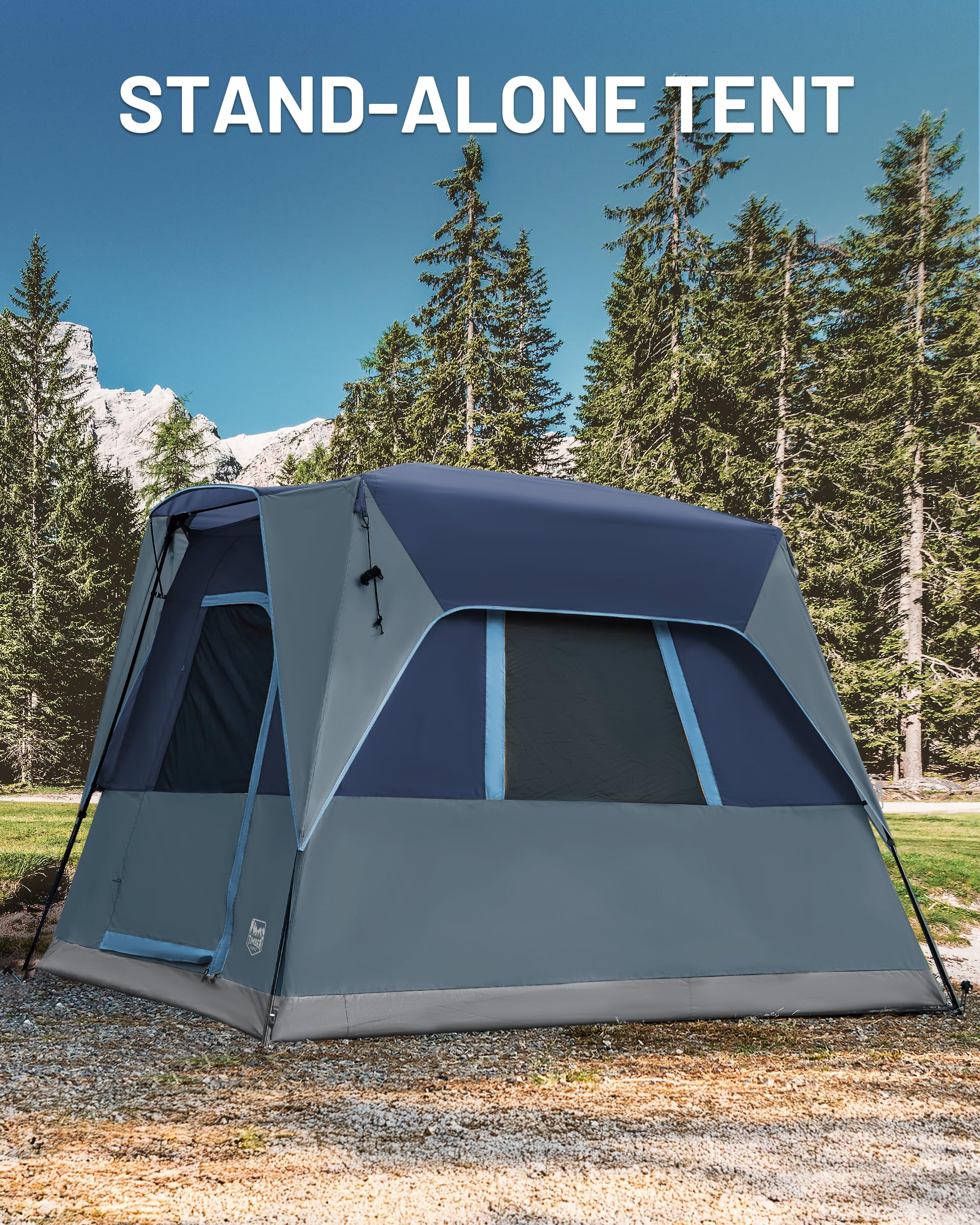 TIMBER RIDGE Tenda posteriore per auto, per 4-5 persone, impermeabile | Tenda da campeggio impermeabile 2000 mm, per SUV, per roulotte, viaggi in famiglia, 305 x 245 cm