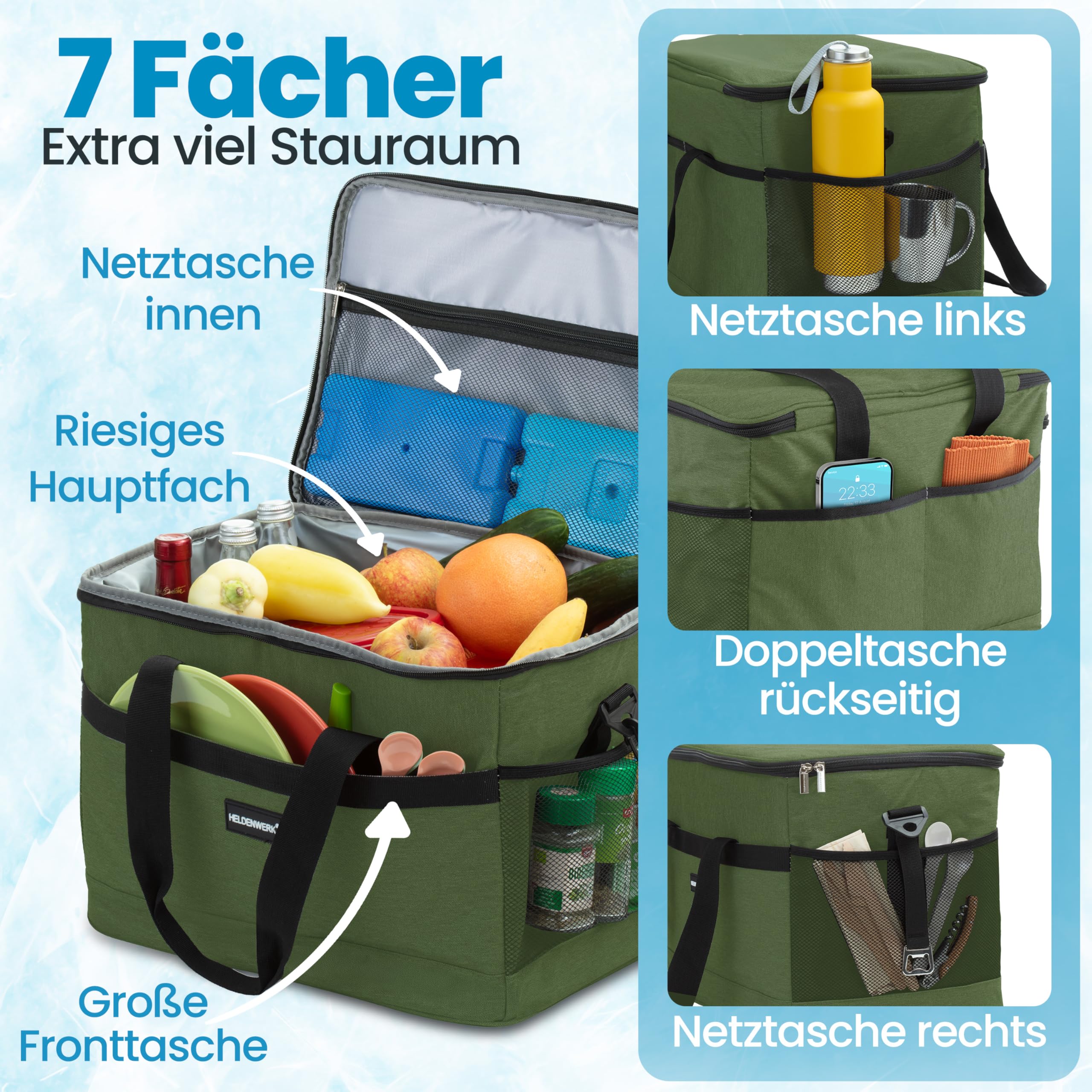 HELDENWERK Grand Sac Isotherme Pliable 33