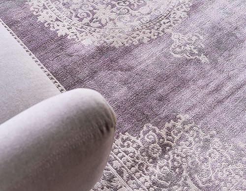 Miniatura 4 de Unique Loom New Classical Collection Olwen - Alfombra rectangular de 9 x 12 pies 2 pulgadas, color morado y gris