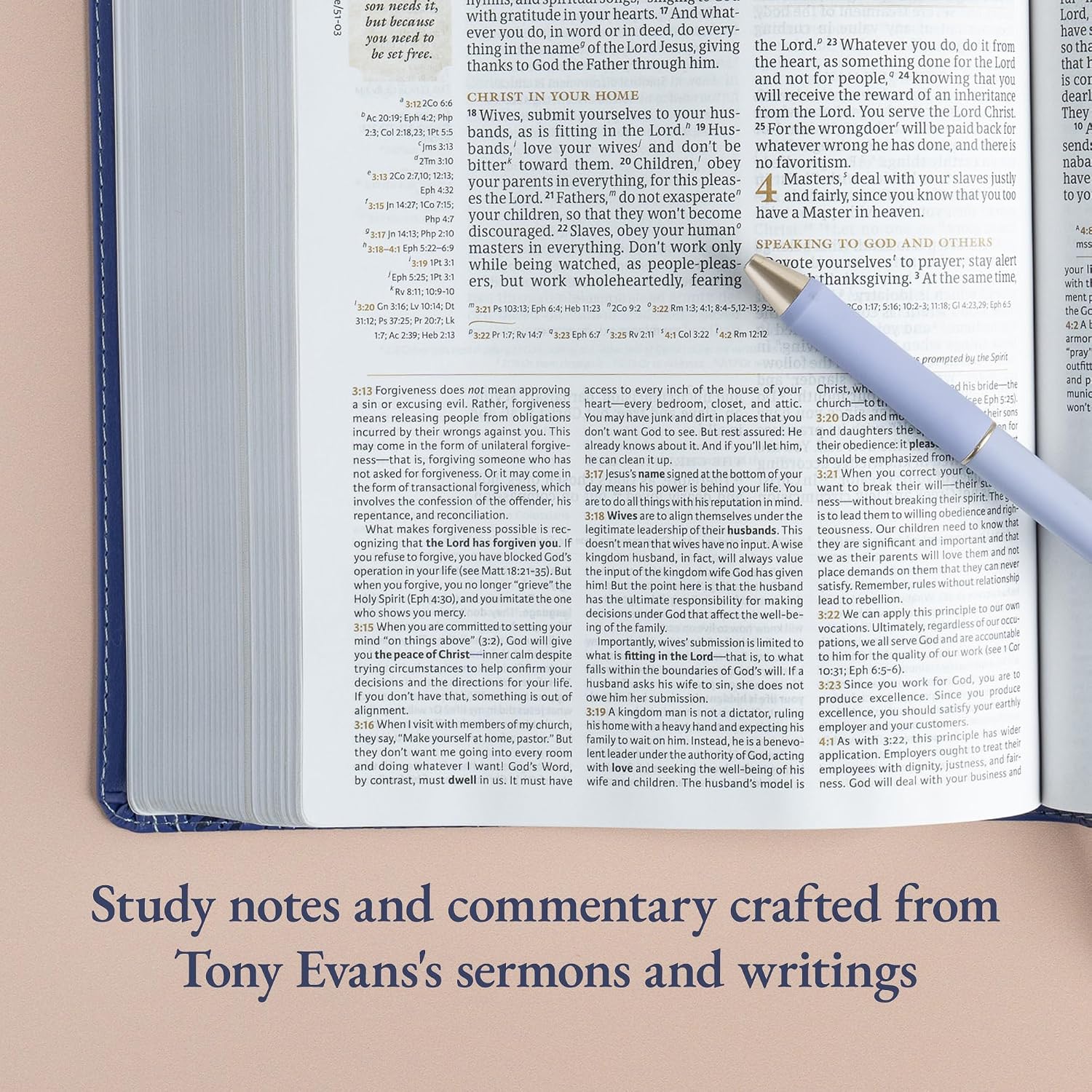 CSB Tony Evans Study Bible, Purple LeatherTouch, Black Letter, Study Notes and Commentary, Articles, Videos, Charts, Easy-to-Read Bible Serif Type