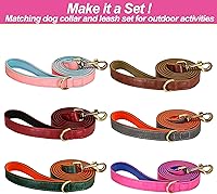 Vista 7 de Collares para perros personalizados, collar de cuero acolchado de neopreno suave para perro, collar para perro personalizado con placa de nombre