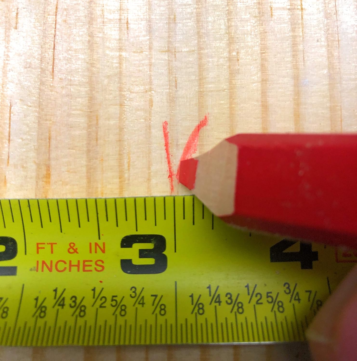Red Lead Carpenter Pencils, Construction Woodworking Pencils with Printed Ruler, Made in USA (24 pencil set)