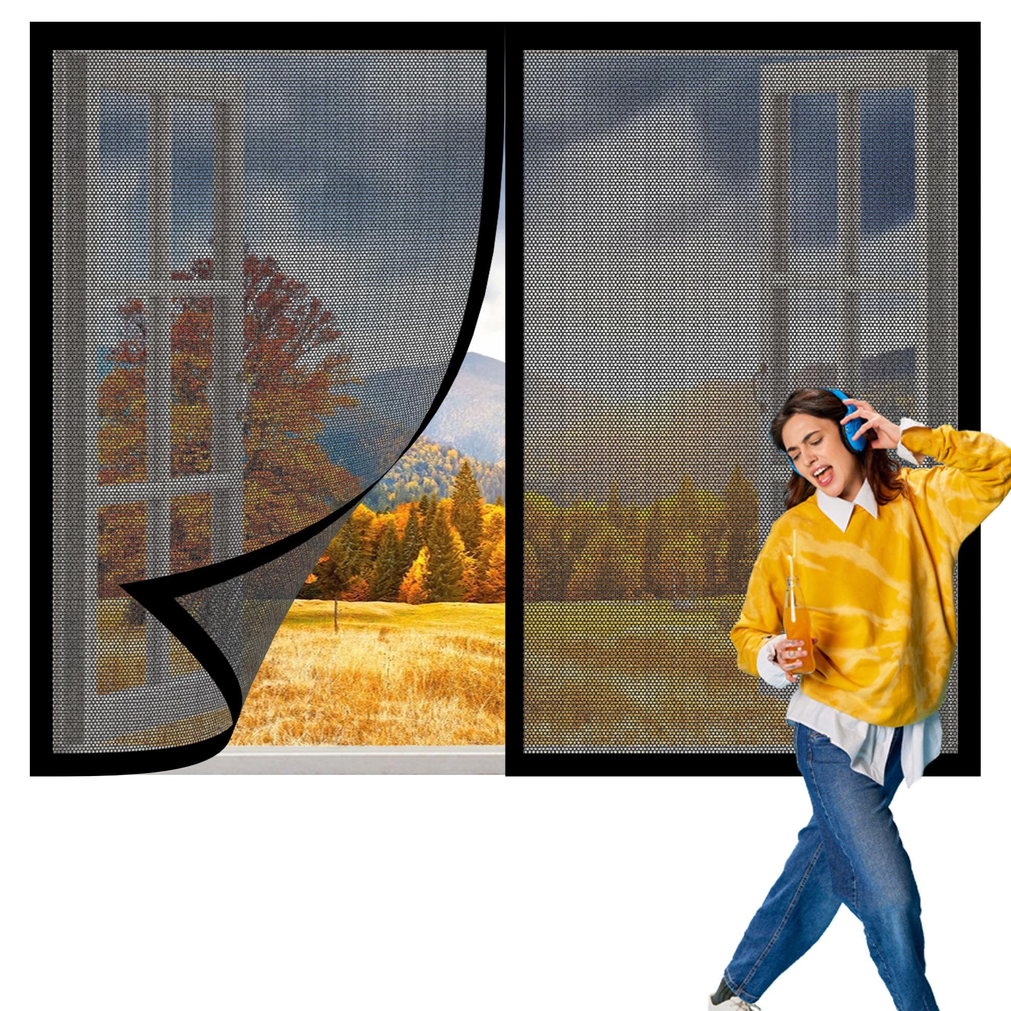 Moustiquaire magnétique porte fenêtre 50 x 75 cm amovible sans percer