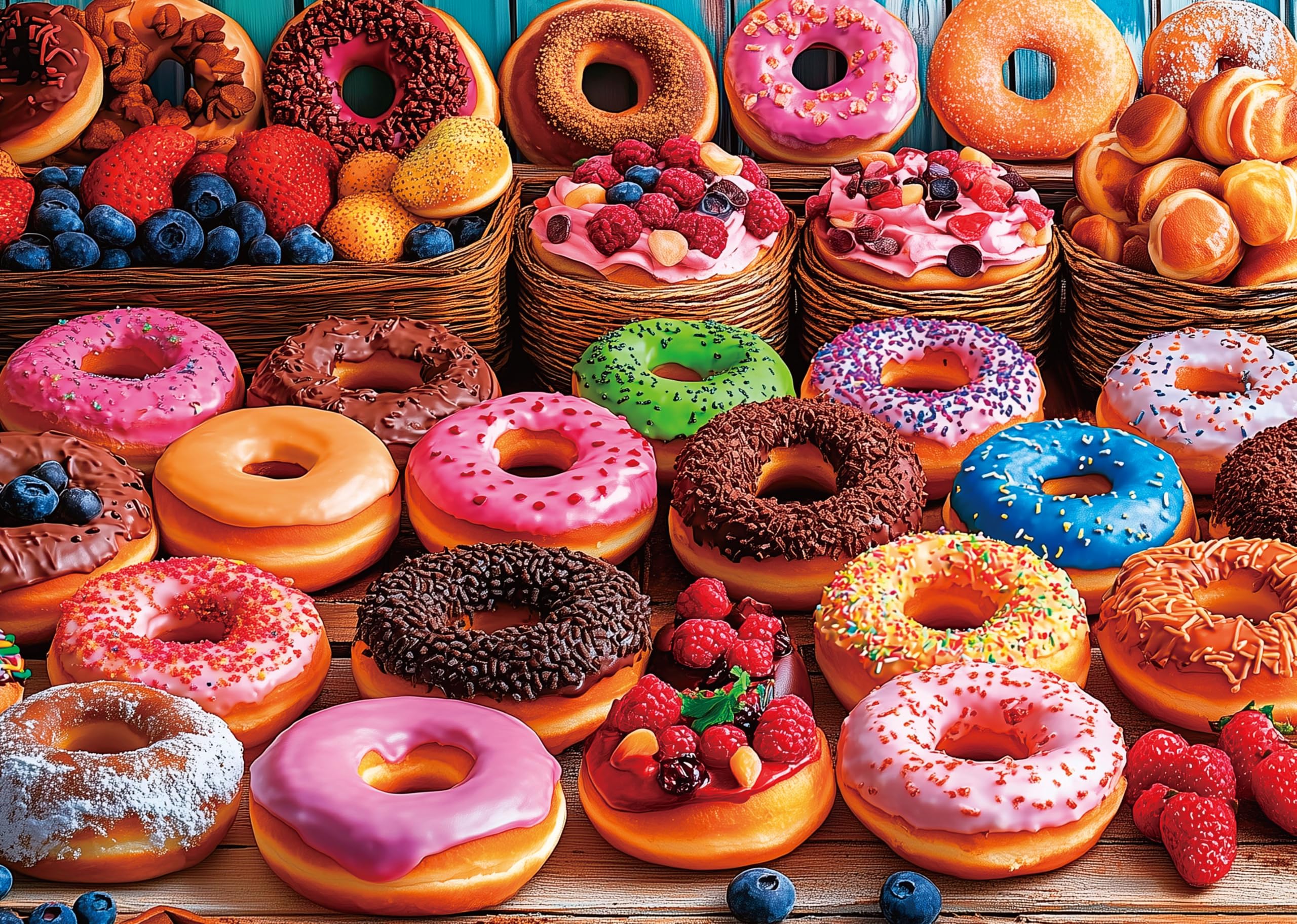 Jigsaw Puzzles for Adults 1000 Piece Flavor Donuts 27.56 x 19.69 Inch Jigsaw Puzzle for Adults Educational Game 1000 Pieces Puzzles for Adult
