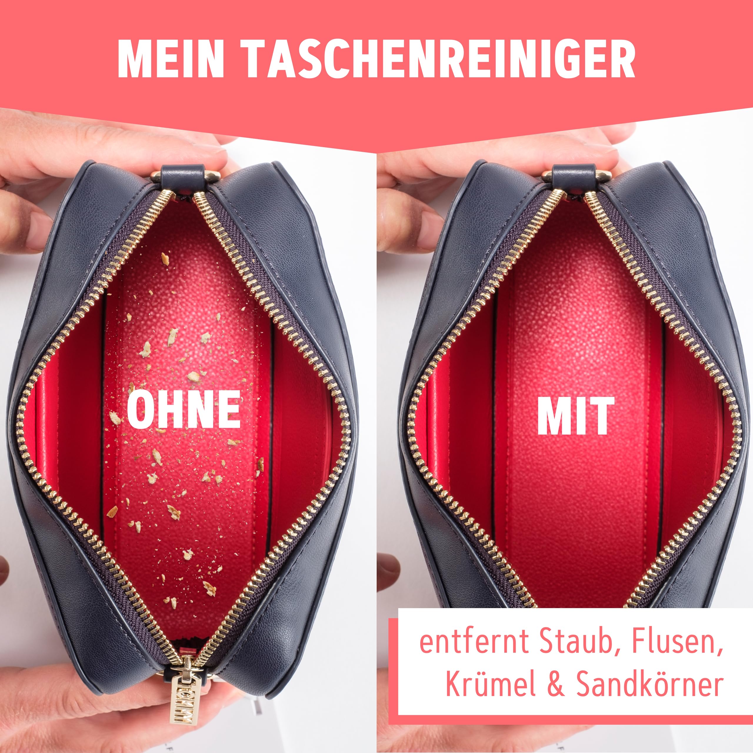 Sauberkugel® Taschenreiniger (3er Set Springfield Collection) – Wiederverwendbare Taschenreiniger Sauberkugel – Entfernt Schmutz, Krümel & Flusen aus Tasche, Koffer, Rucksack und Schulranzen