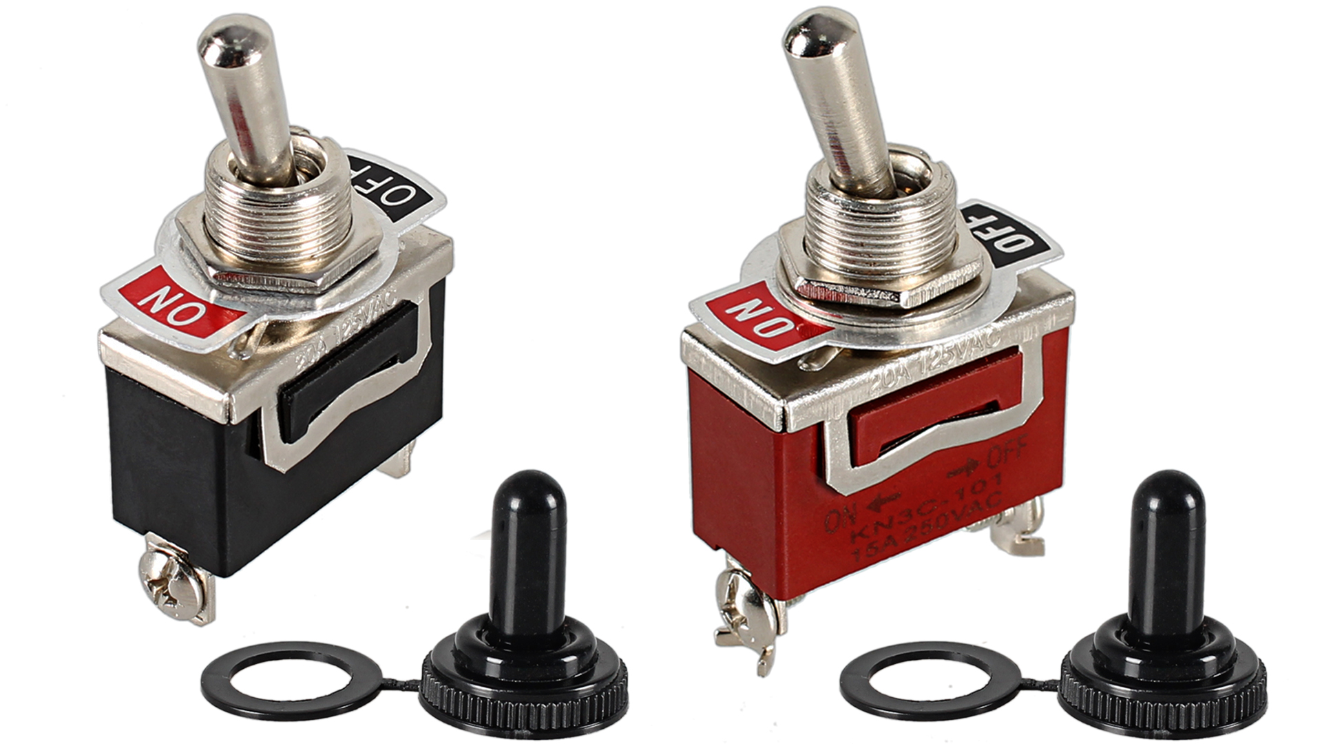 10x Waterproof Heavy Duty Toggle Switches - ON/OFF SPST 2 Terminal, 15A 250V For Car, Boat, DIY