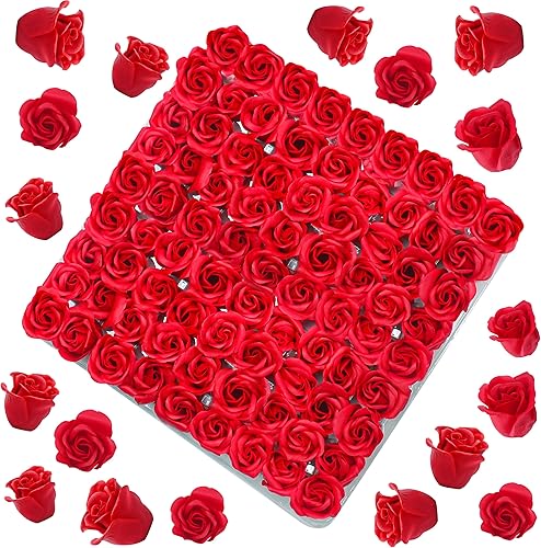 Marsrut 81 jabón de baño con flores de rosas, jabón perfumado con pétalos de rosa, jabón corporal para el día de San Valentín, boda, aniversario,