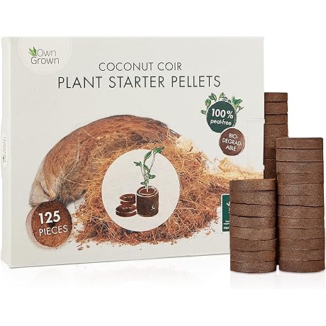 Coco Coir Seed Starter Pellets: 125 Rapidly Expanding Plant Plugs for Seed Starting or Cloning