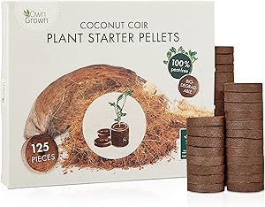 Coco Coir Seed Compost Pellets : 125 Coconut Coir Plugs for Seeds ...