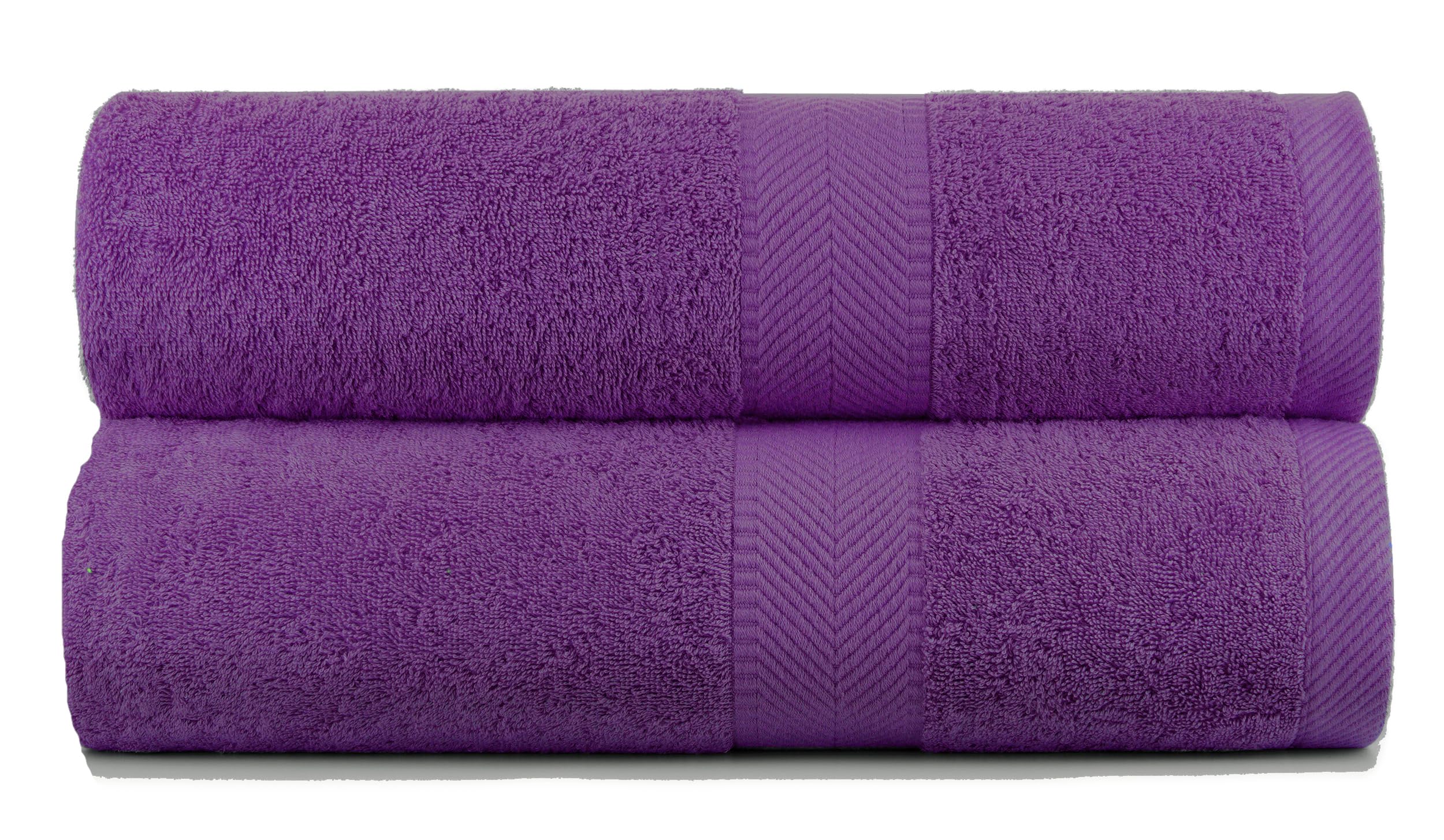BY LORA Natural Water Absorbent Bath Sheet Towel Set – Oversized, Soft, Eco-Friendly Terry Cotton Towels for Home and Spa - Eggplant Purple - 2-Pieces