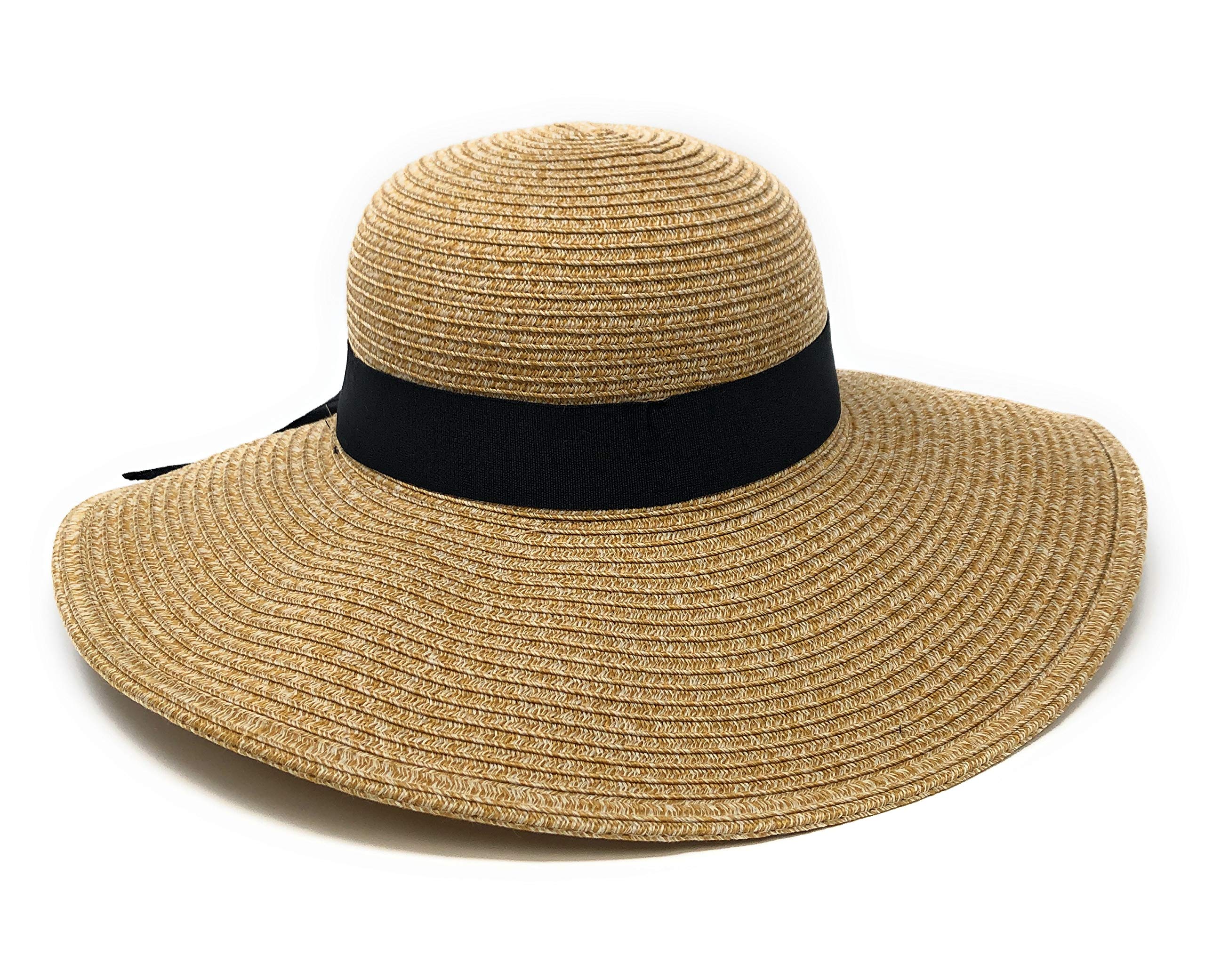 Nickanny's Cappello da Spiaggia a Tesa Larga modellabile UPF 50 con Fiocco