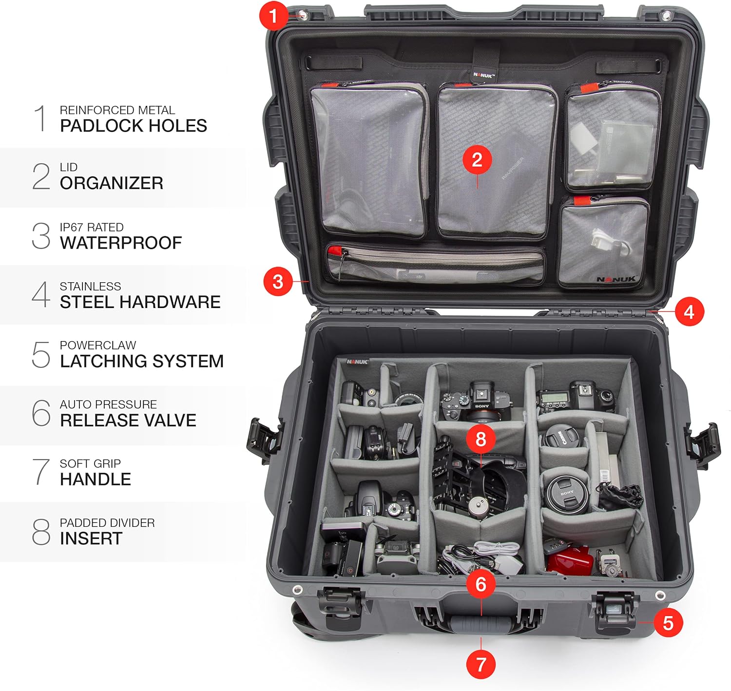 ❤ Crazy Deals Nanuk 960 Waterproof Hard Case with Lid Organizer and Padded Divider w/ Wheels - Graphite Super Sale 🛒 Nanuk 960 Waterproof Hard Case with Lid Organizer and Padded Divider w/ Wheels - Graphite