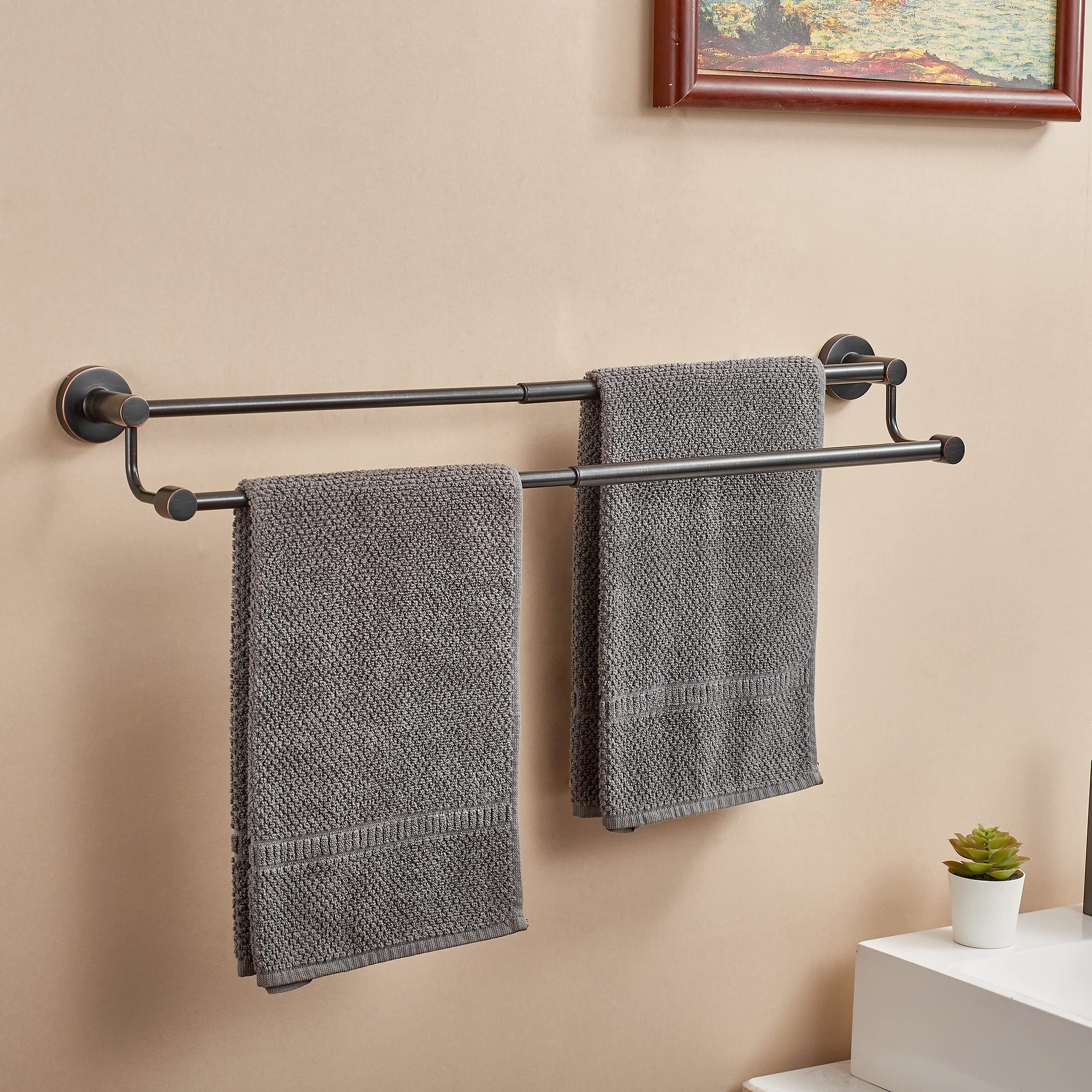 WOLIBEER Porte-papier Toilette En Bronze, Porte-serviettes De Salle De Bain, Anneau De Serviette Huilé, Support Mural Pour Rouleau De Papier De Soie, Accessoires De Bain ORB, Porte-serviettes De Ferme