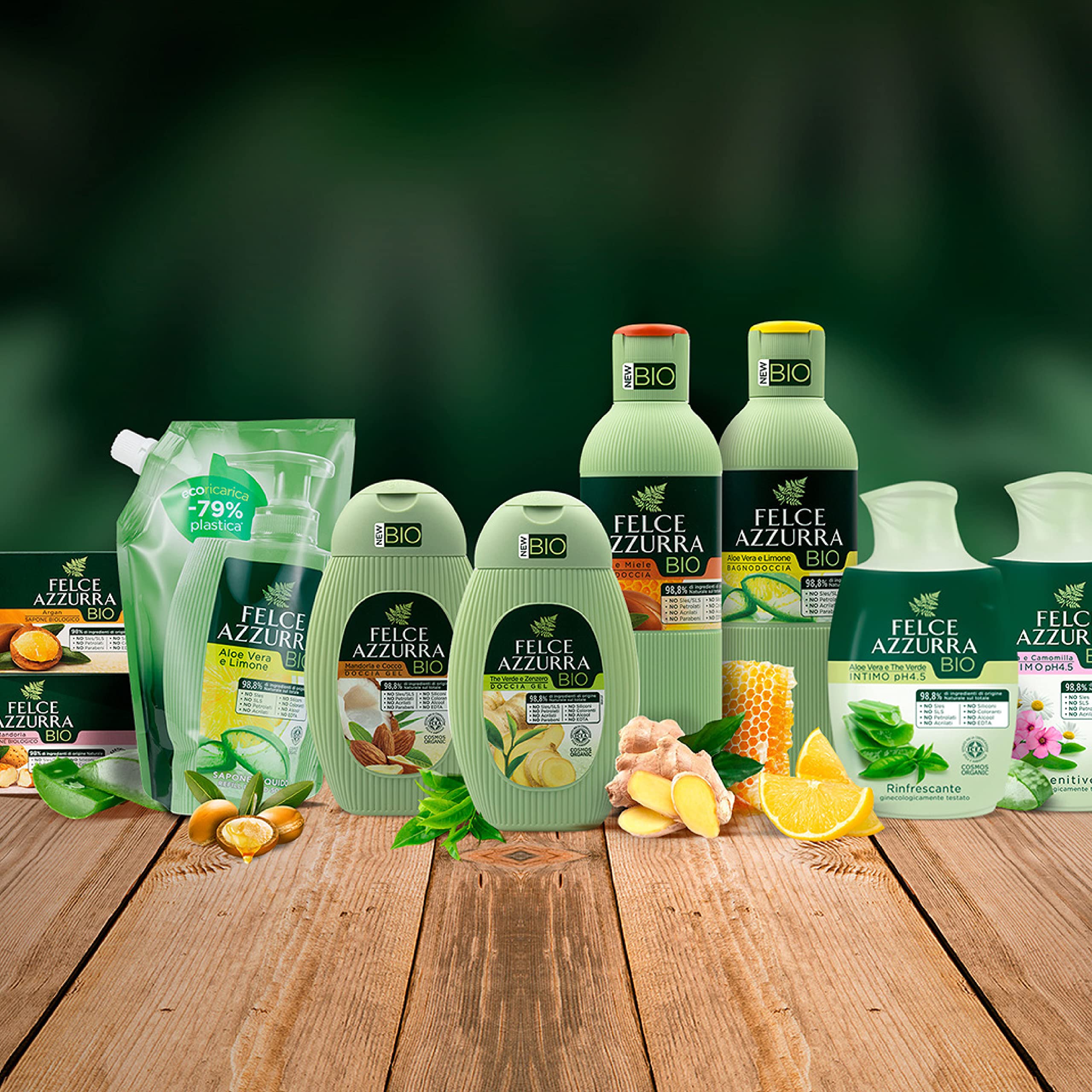 Felce Azzurra Bio - Bagnoschiuma Aloe Vera e Limone Idratante e Purificante, Bagno Schiuma Profumato Detergente Delicato per Pelle Morbida, Bagnodoccia Certificato e Dermatologicamente Testato, 500 ml