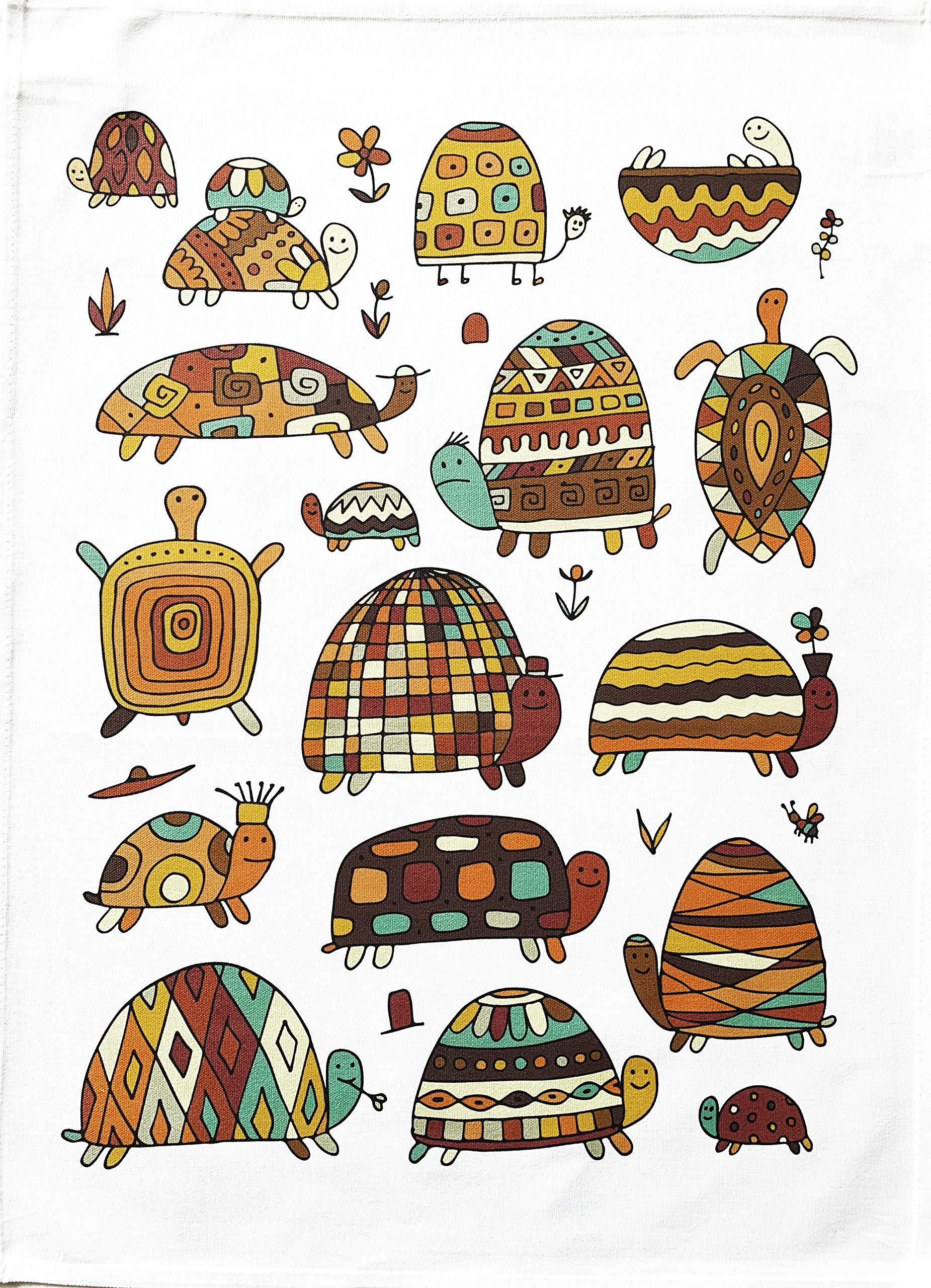 Half A Donkey White The Turtle Collection Large Cotton Tea Towel