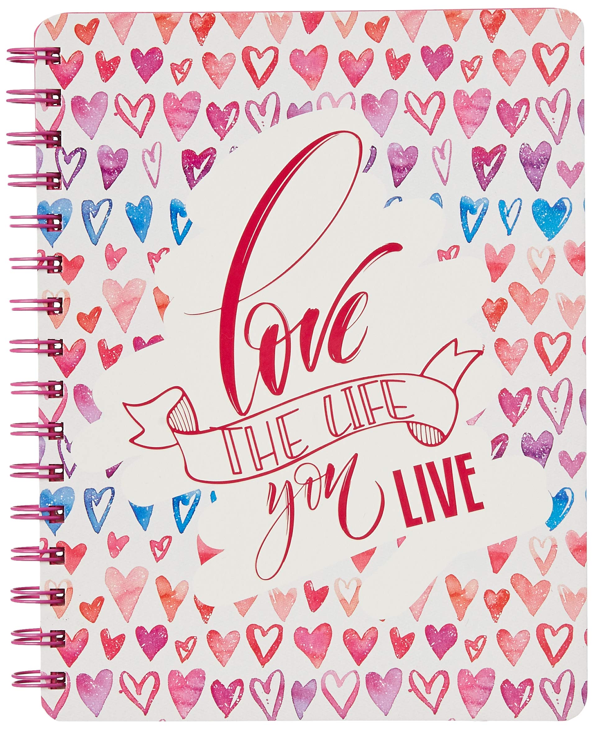 Amazon Brand - Solimo B5 Notebook, 80 GSM, 160 Pages (Coloured Hearts)
