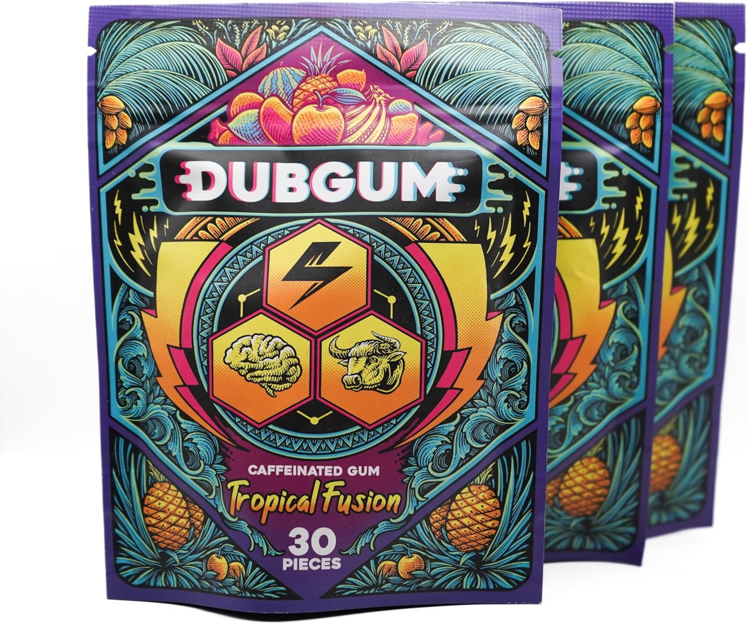 | Tropical Fusion, Caffeine Gum, Taurine, L-theanine (3)