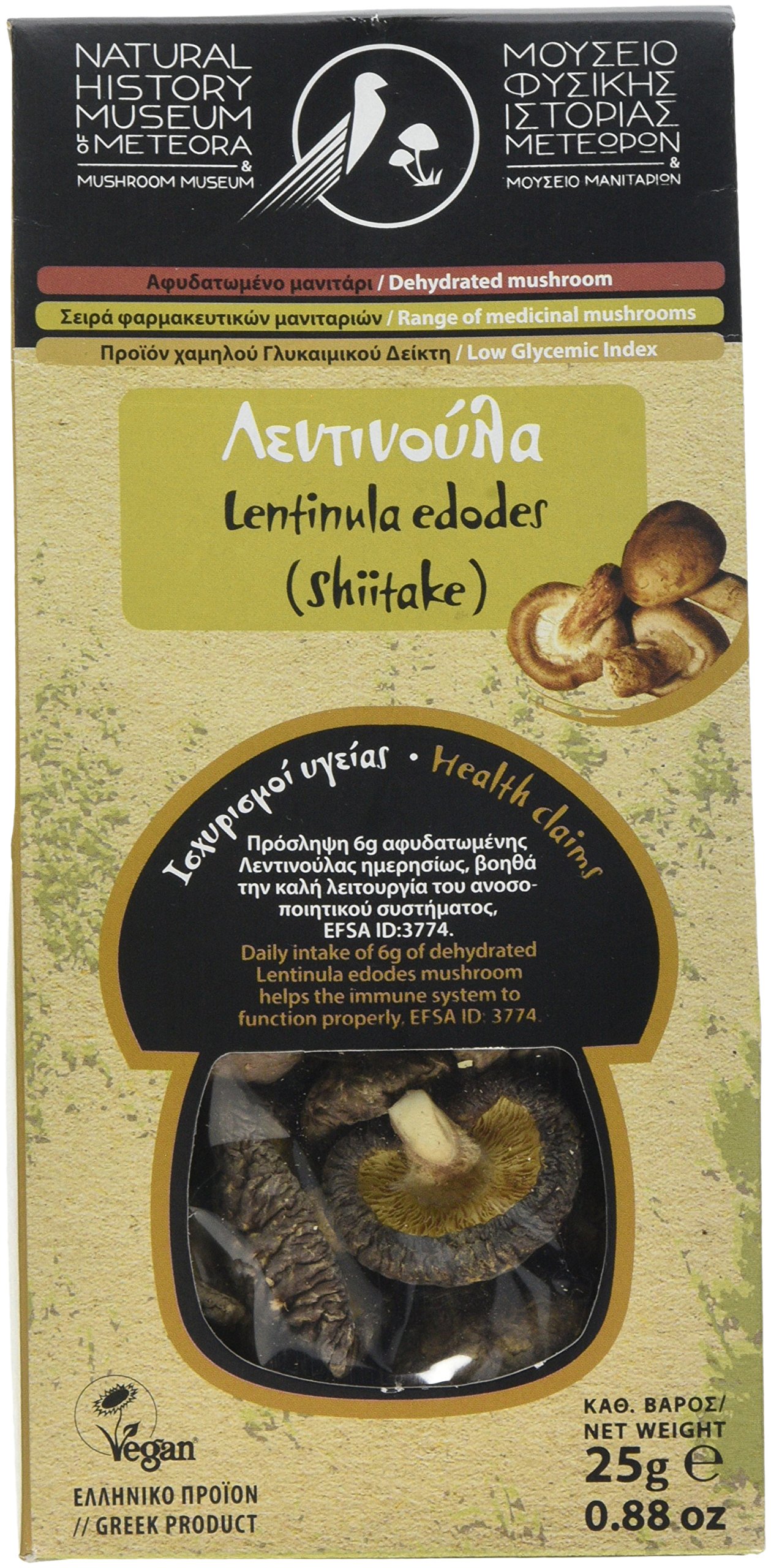 Dehydrated Lentinula Edodes Mushrooms, 25 g (Pack of 2) by Natural History Museum of Meteora & Mushroοm Museum of Greece