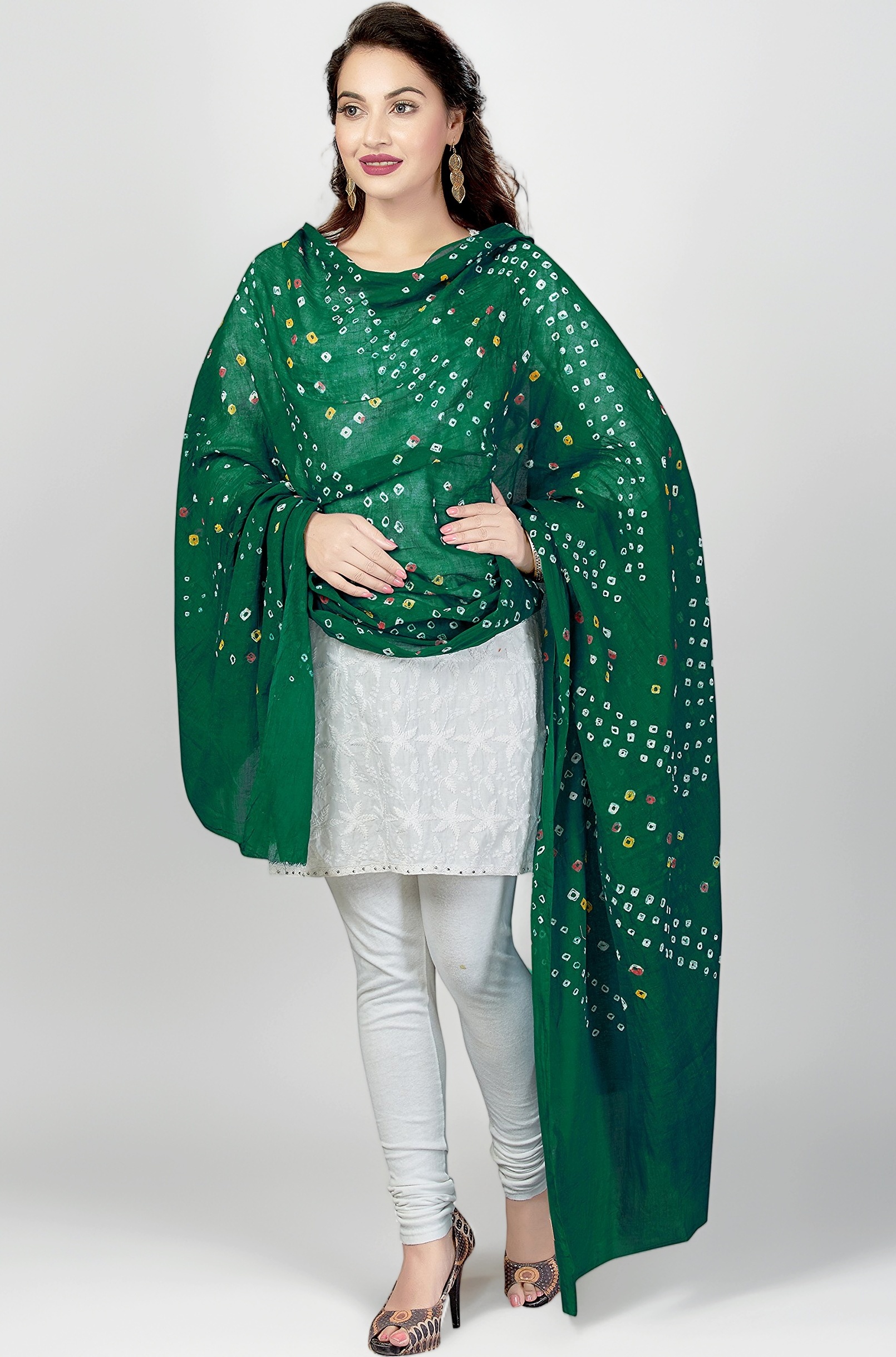 RANI SAAHIBA Women's Pure Cotton Bandhani Dupatta