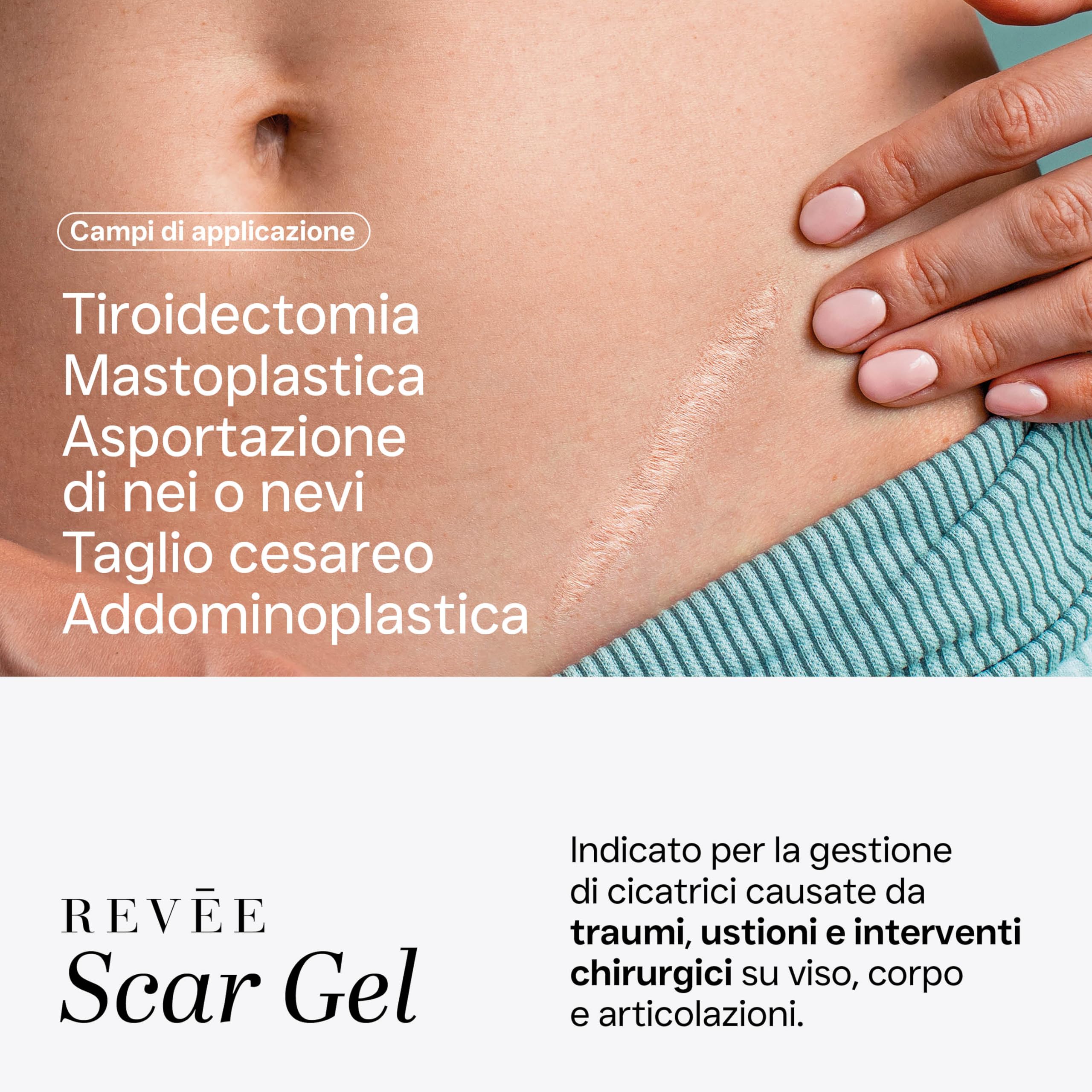 REVÉE Scar Gel Crema Cicatrici Chirurgiche 20gr Sun Care Crema Solare 50+ 75ml, Uso Combinato, Trattamento Completo Cura Cicatrici, Viso e Corpo, Nickel Tested, No Parabeni, Made in Italy