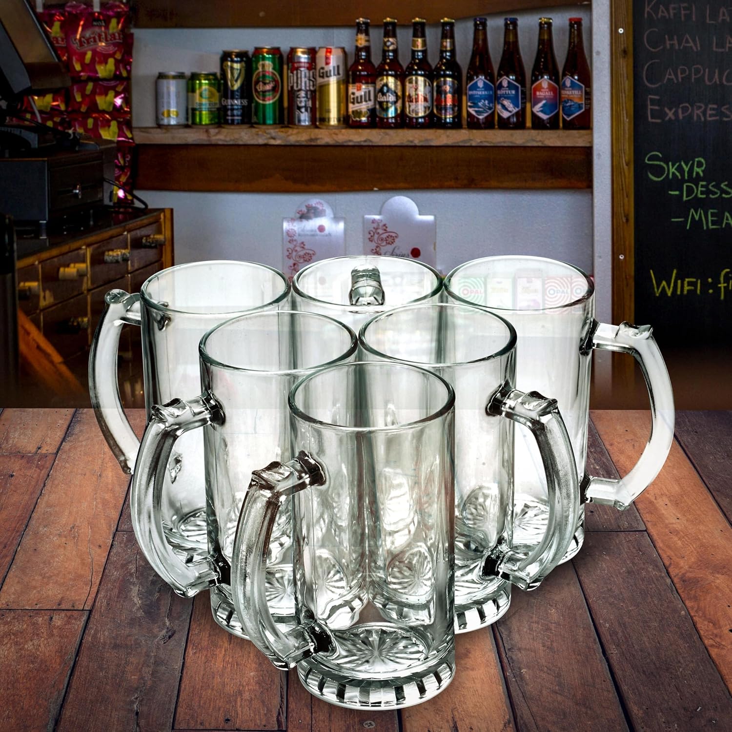 DISCOUNT PROMOS Custom Glass Beer Mug 16 oz. Set of 10/50/100, Personalized Bulk Pack - Great for Wedding Favors, Groomsmen Gifts, Birthday Gifts - Clear Bottom Color