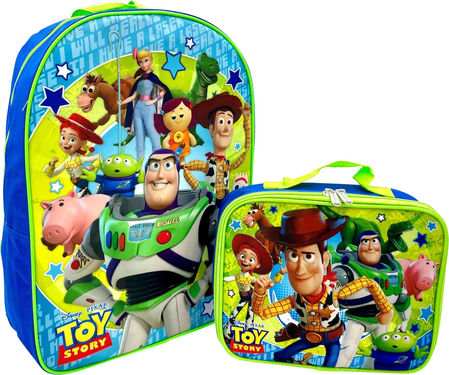 Ruz Disney Kids School Backpack with Lunch Box Set. 2 Piece 15” Book Bag and Lunch Box Bundle (Toy Story), Large