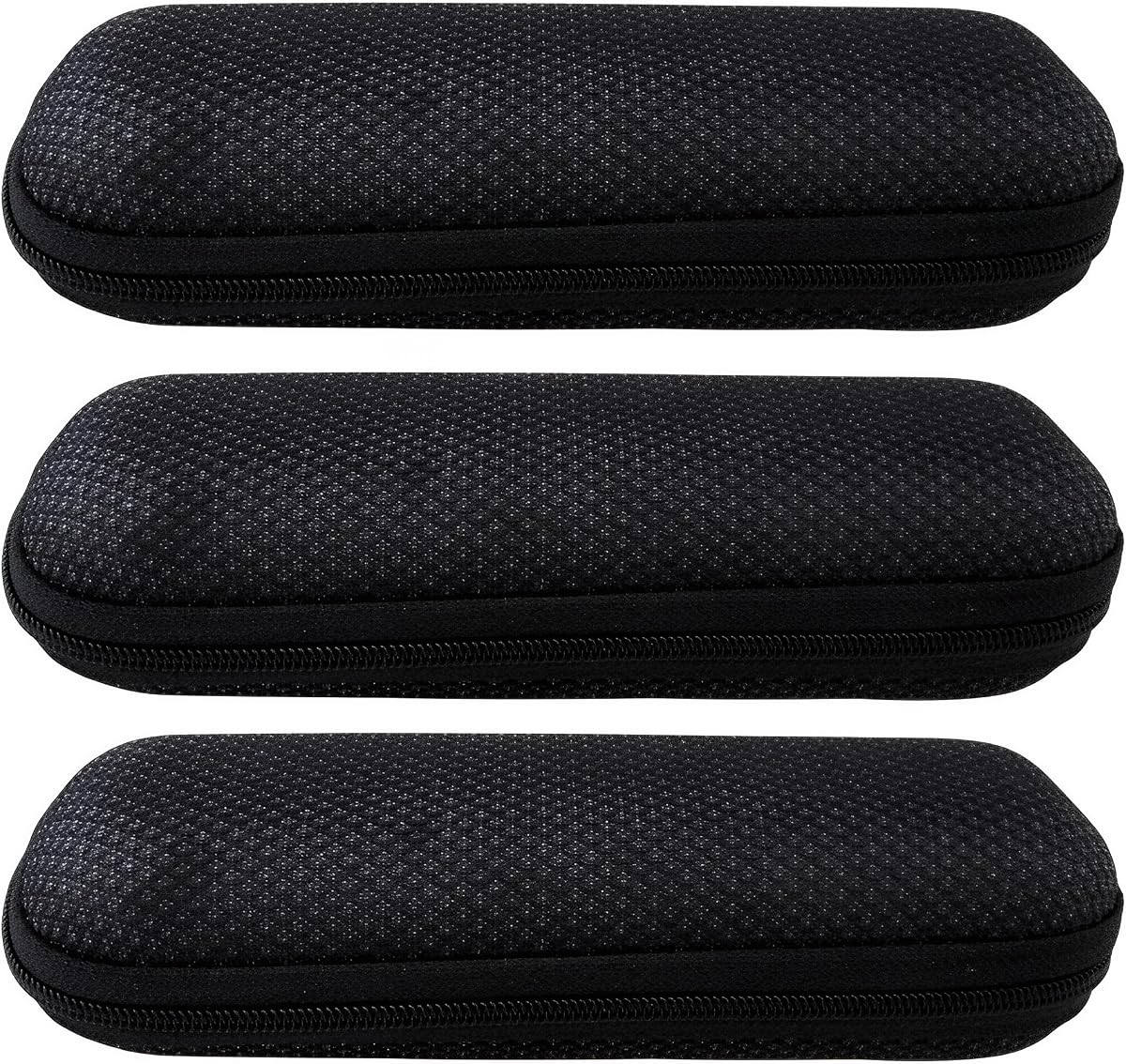 Eyekepper Glasses Case with Zip for Reading Eyeglasses, EVA Black | for Small Sunglasses & Eyeglass, Hard Shell Eyeglasses Cases with Carabiner Clip, Shockproof & Waterproof, Glass Protector