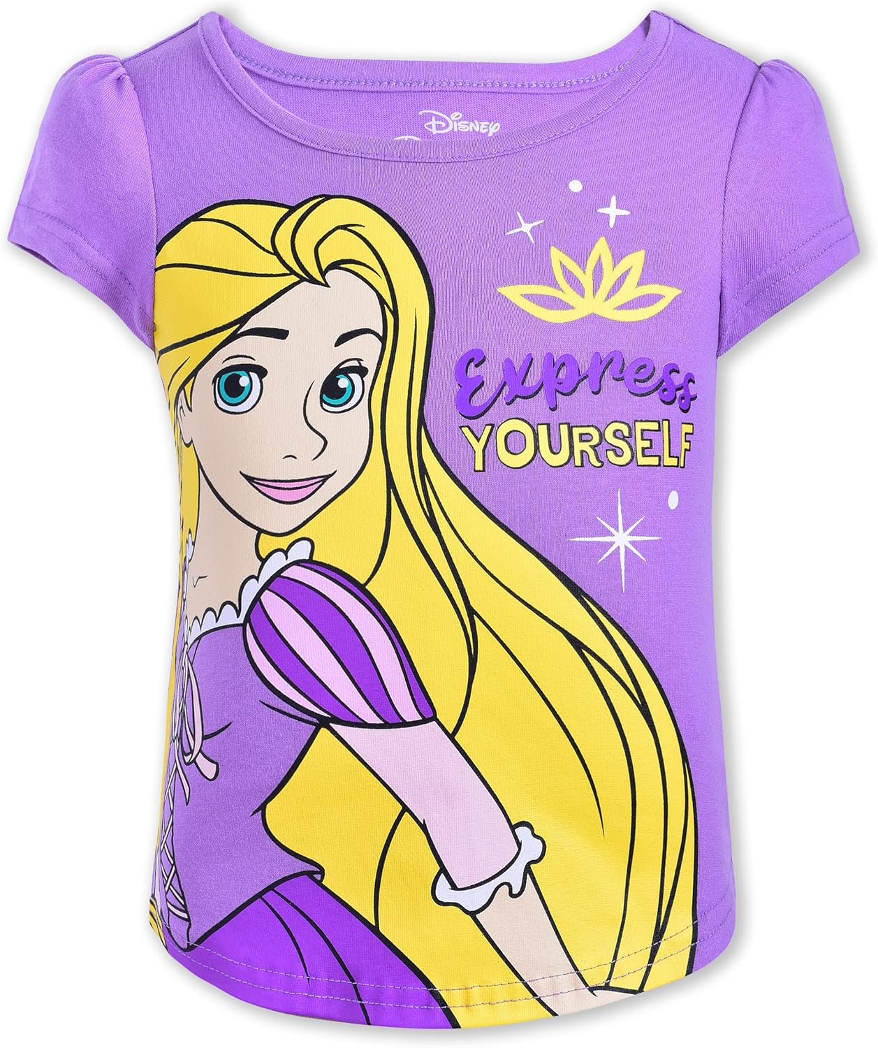 Miniatura 5 de Disney Princesa - Camiseta de manga corta para niña, paquete de 4 unidades, Cenicienta, Belle, Rapunzel y Ariel